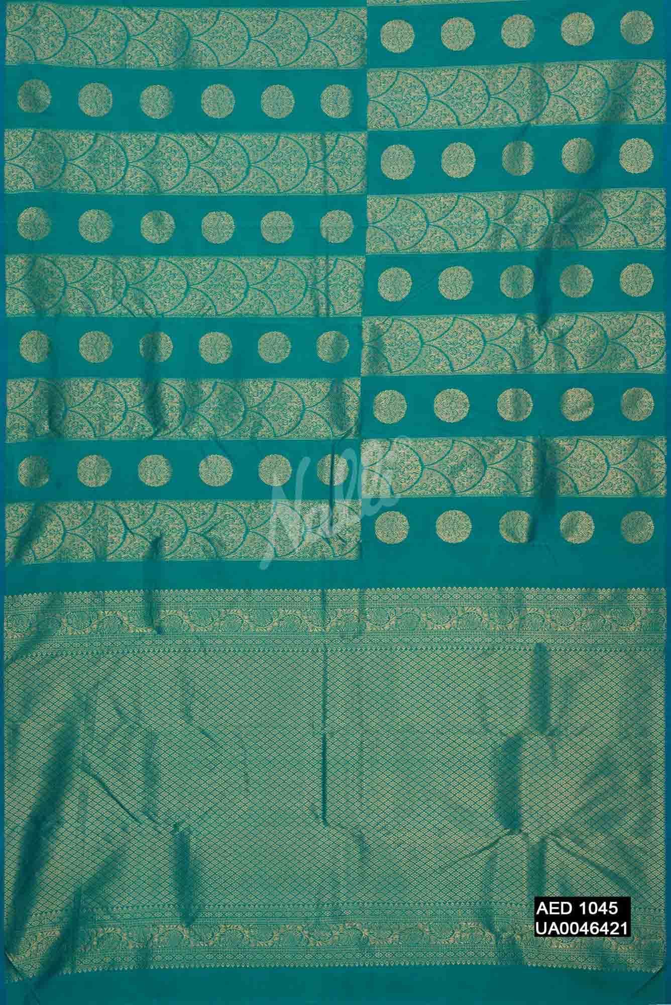 Peacock Blue Kanchipuram Silk Saree