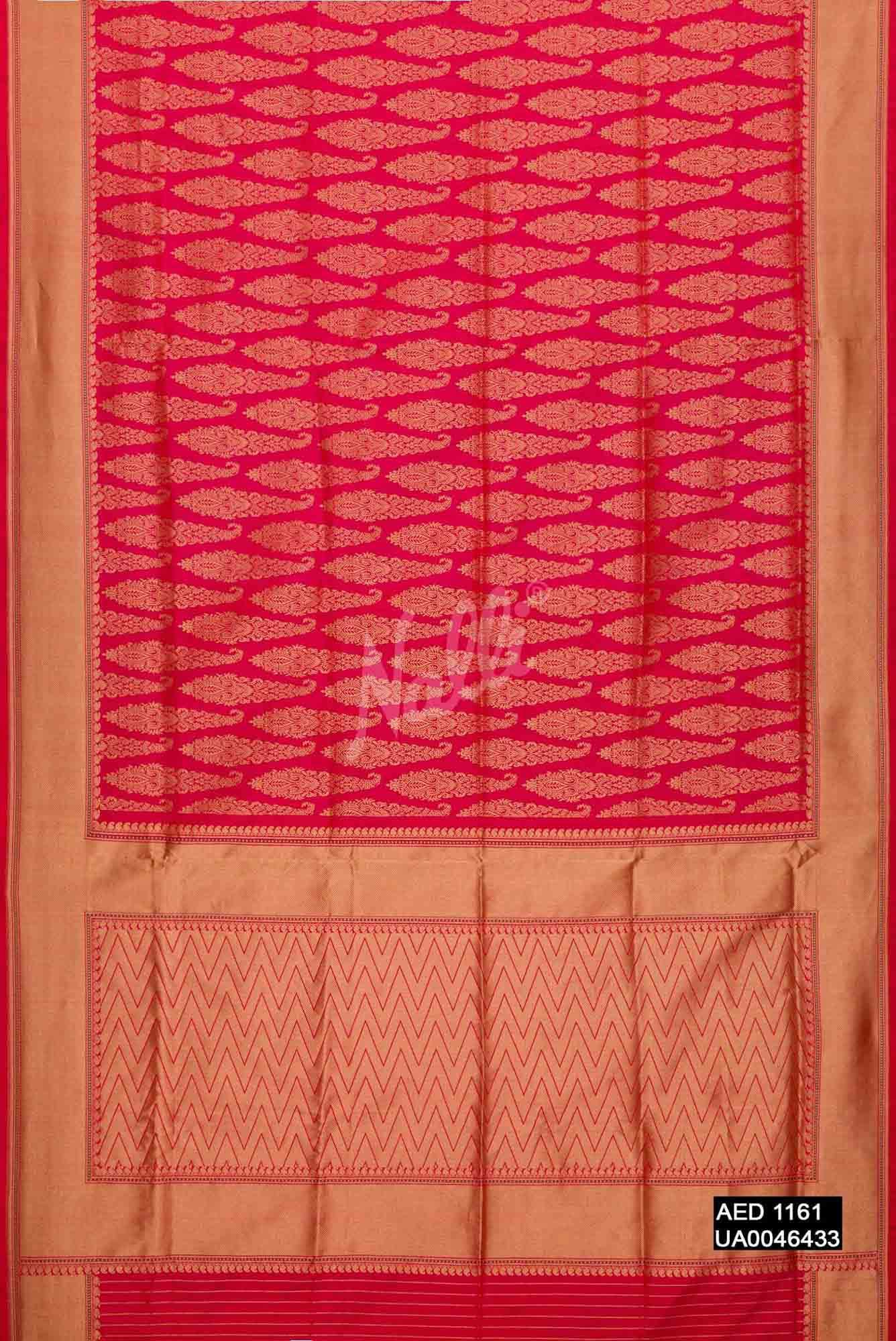 Dark Pink Banarasi Silk Saree