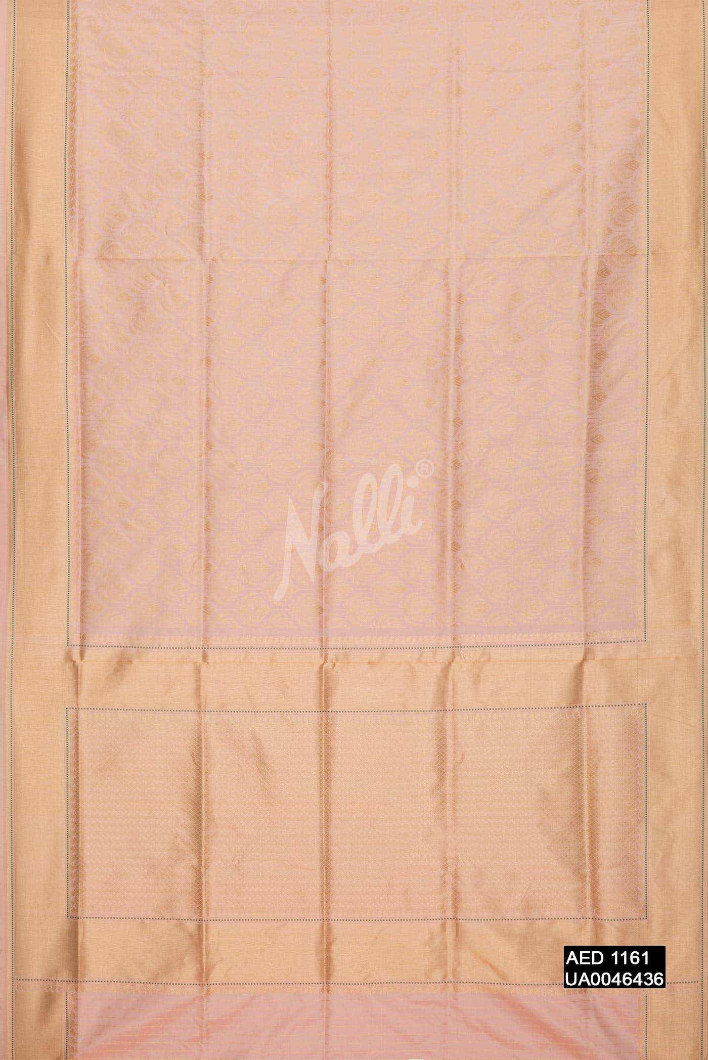 Golden Peach Banarasi Silk Saree