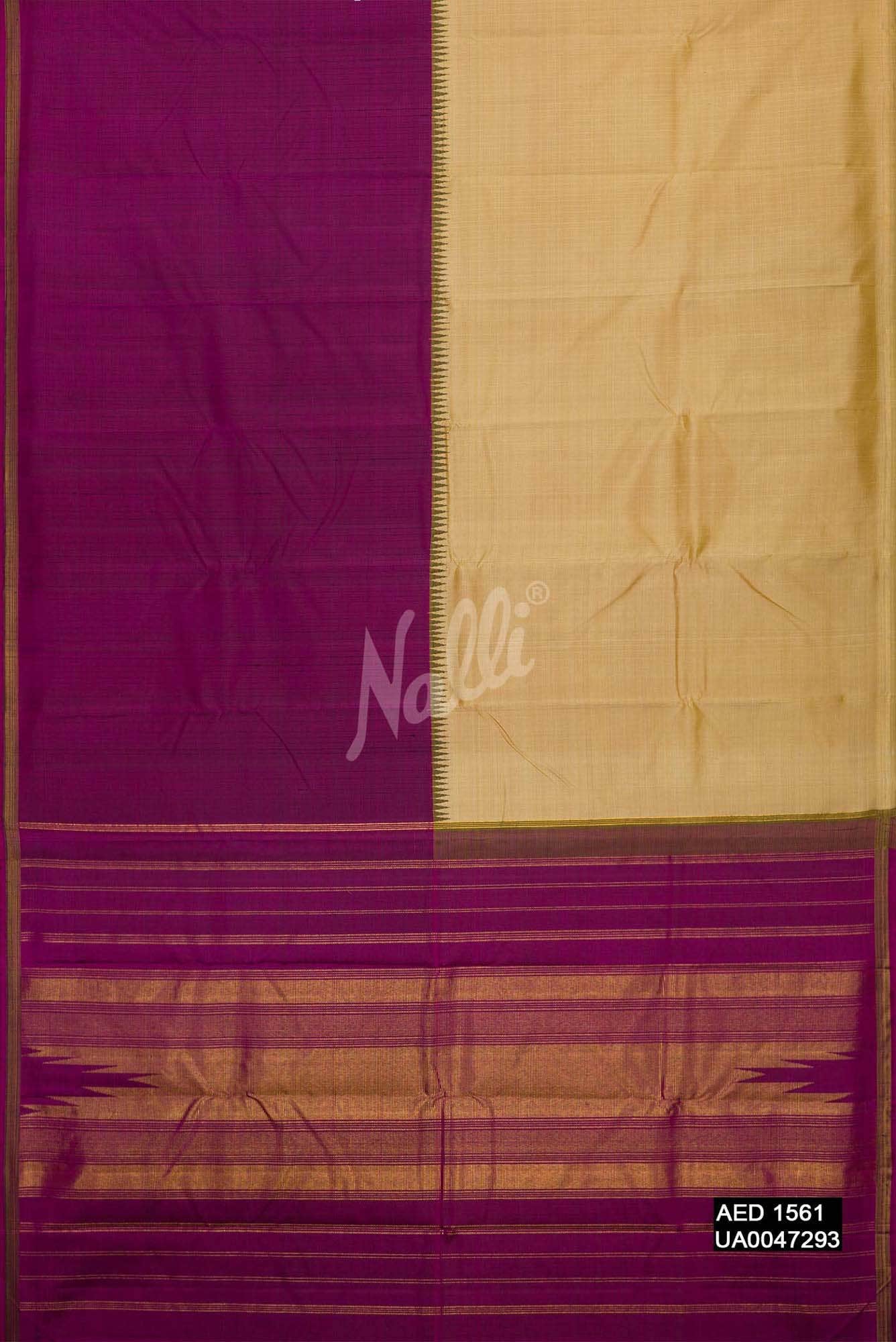Purple and Sandal Kanchipuram Silk Saree