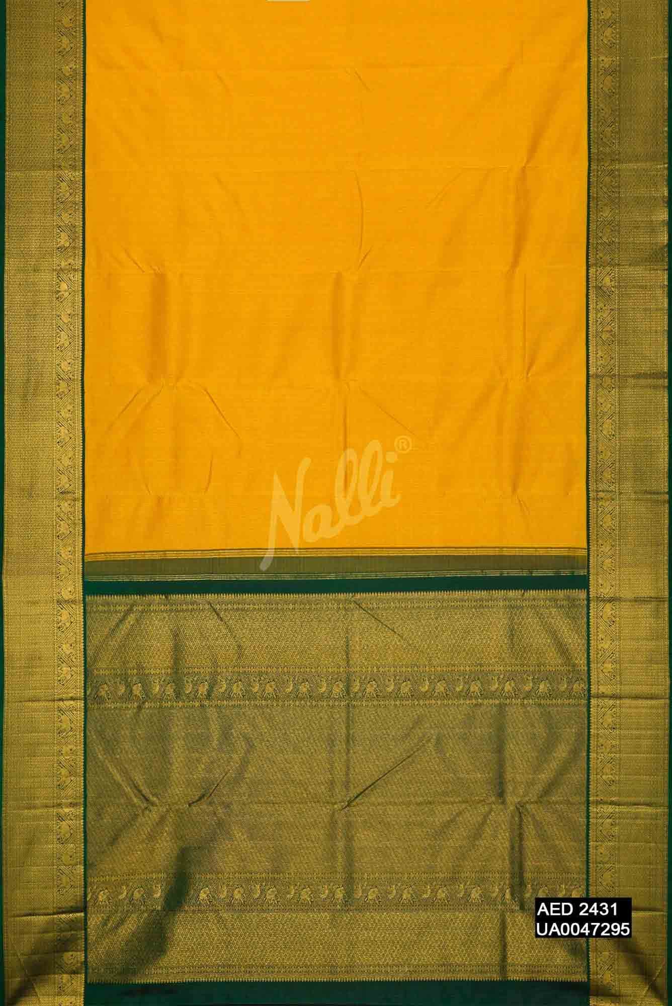 Yellow Kanchipuram Silk Saree
