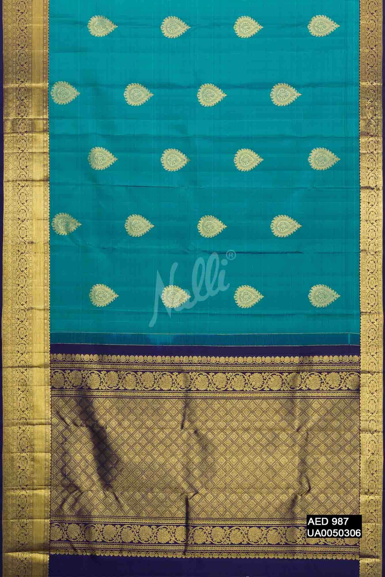 Maya Blue Kanchipuram Silk Saree
