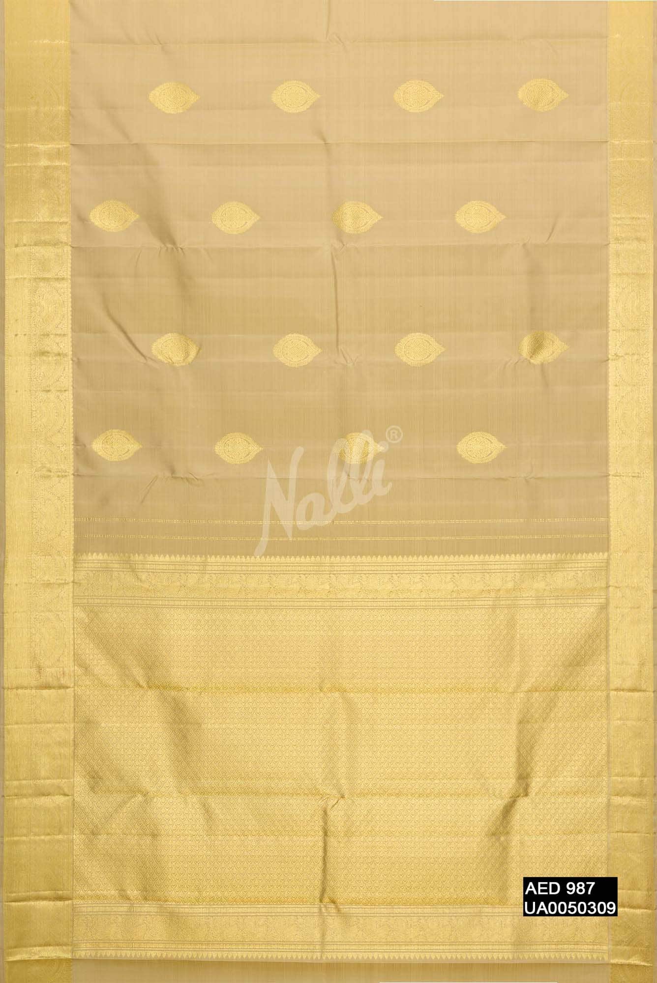 Beige Kanchipuram Silk Saree
