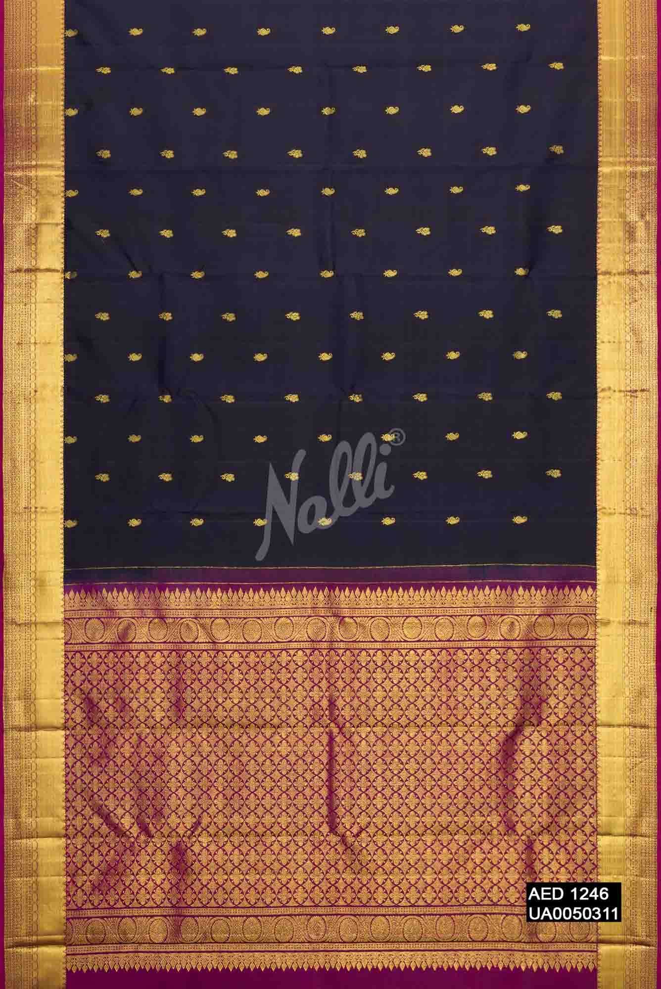 Navy Blue Kanchipuram Silk Saree