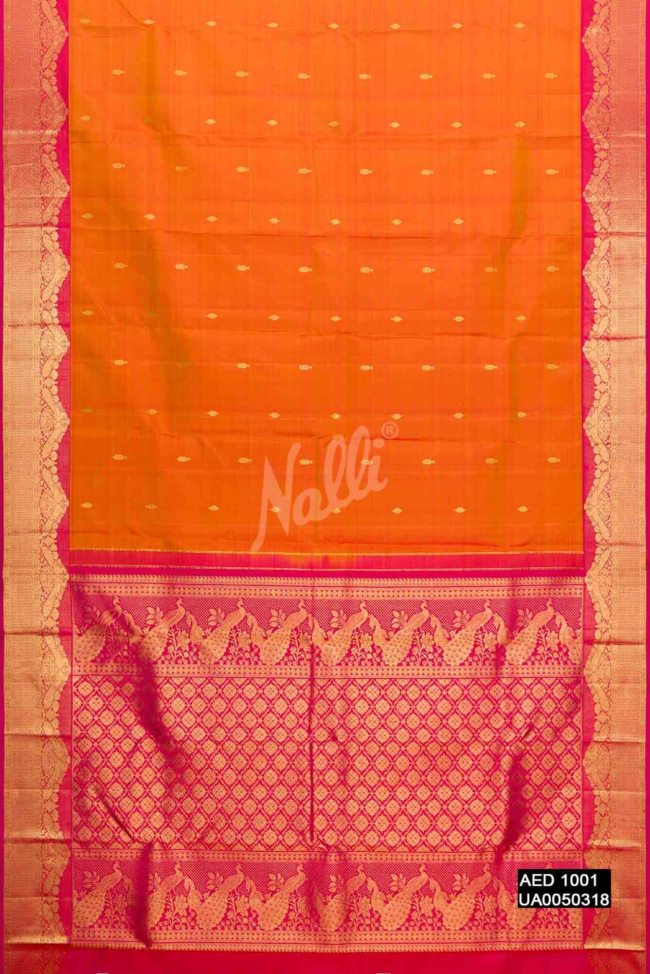 Mustard Kanchipuram Silk Saree