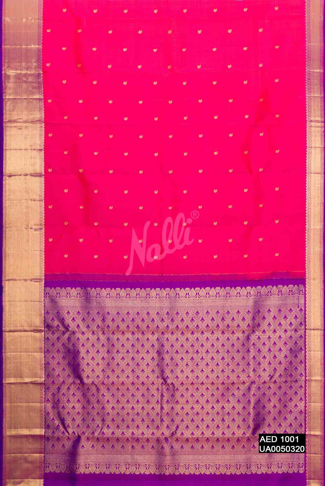 Coral Kanchipuram Silk Saree