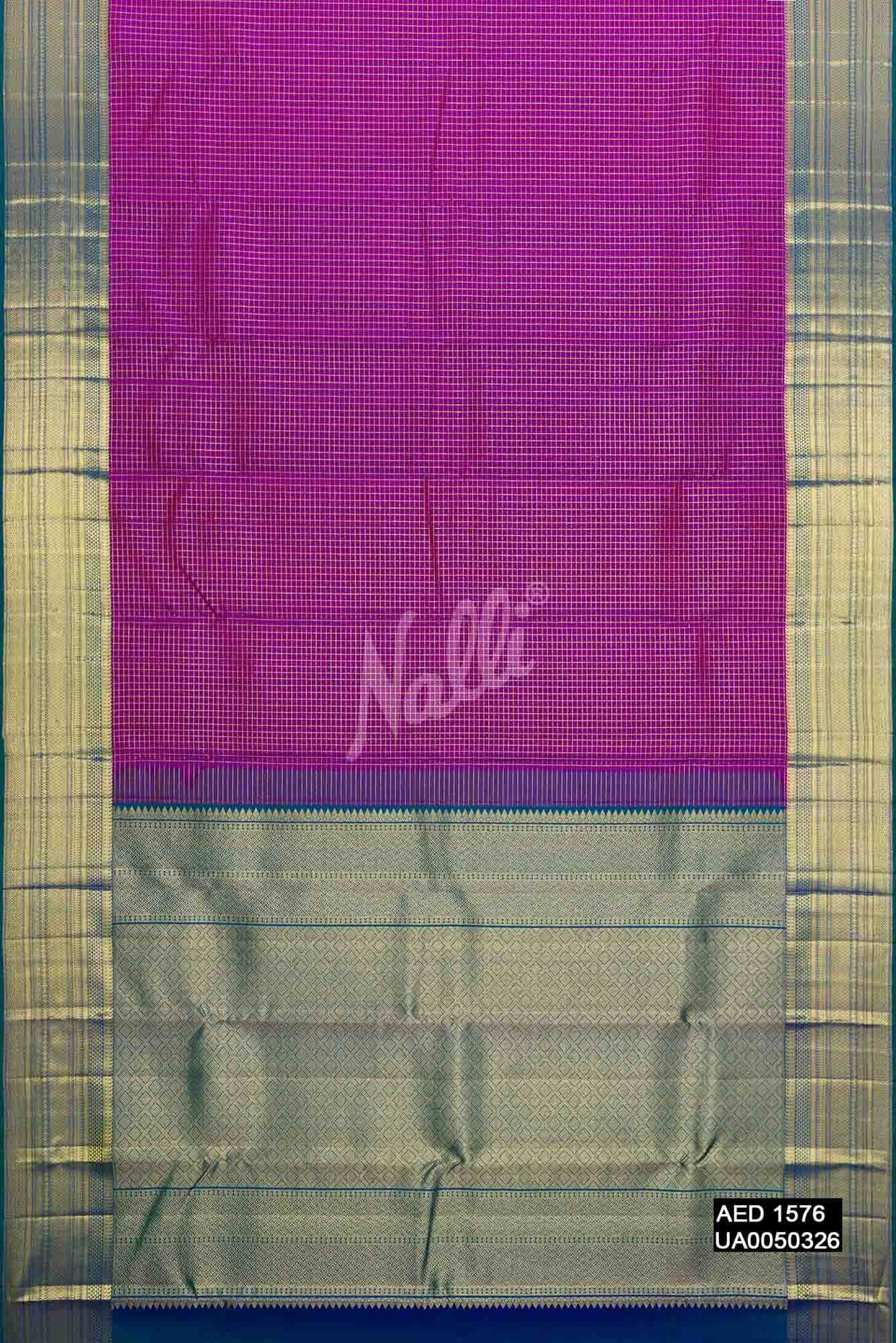 Purple Kanchipuram Silk Saree