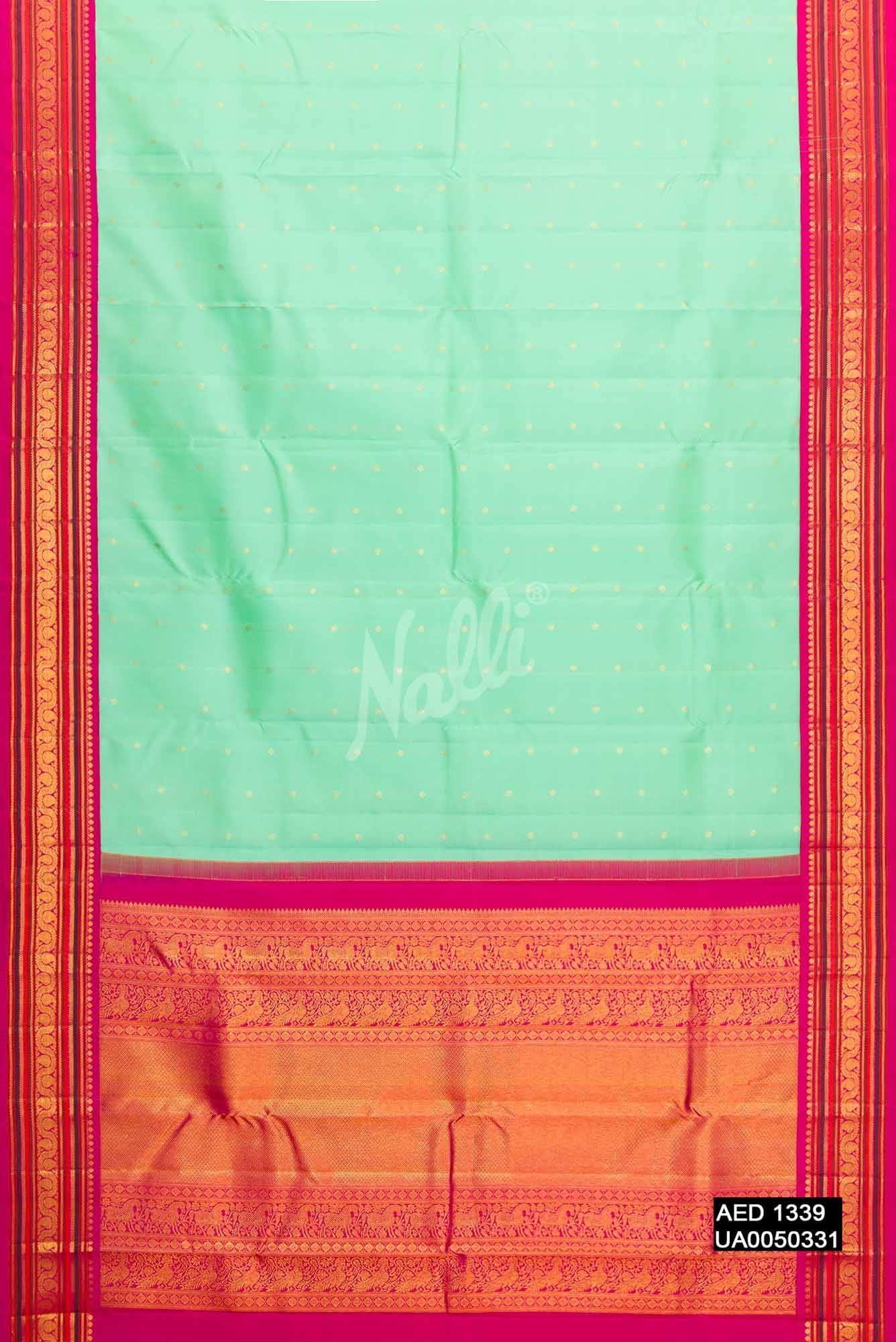 Sea Green Kanchipuram Silk Saree