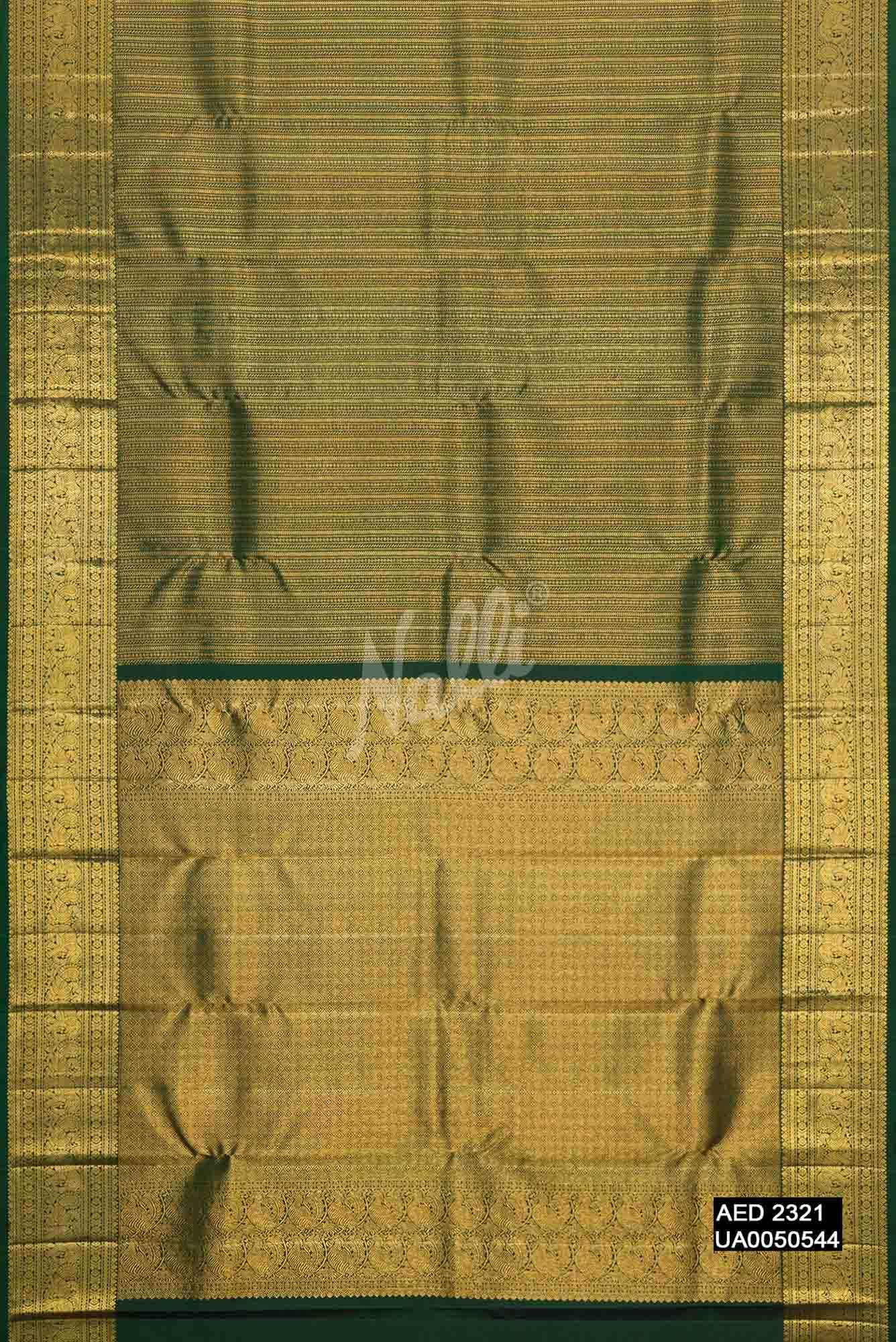 Bottle Green Kanchipuram Silk Saree