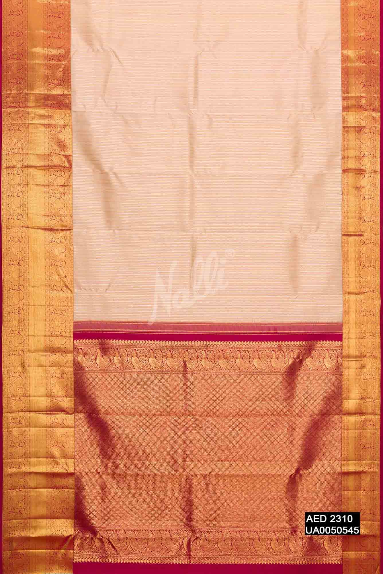 Golden Peach Kanchipuram Silk Saree