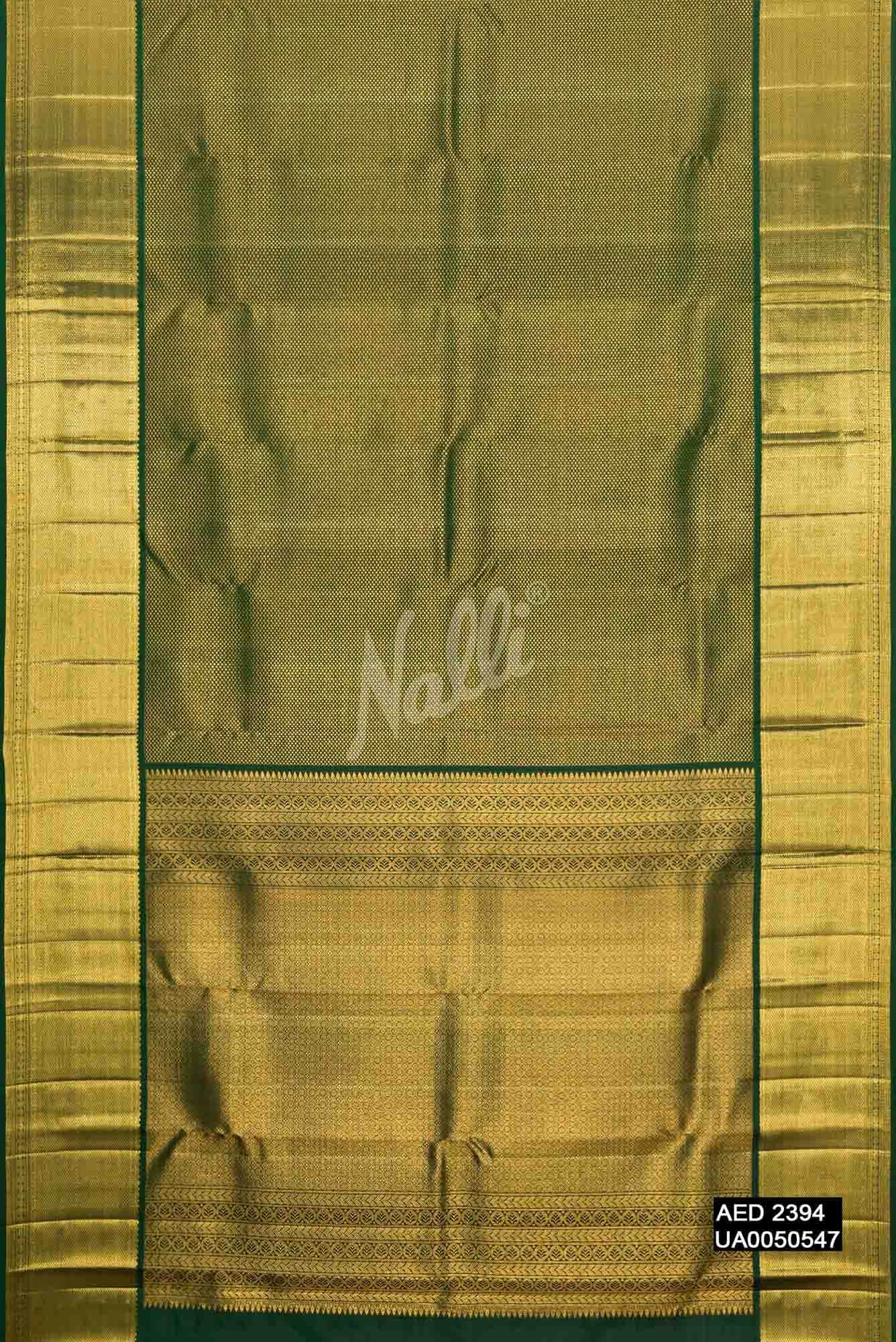 Bottle Green Kanchipuram Silk Saree