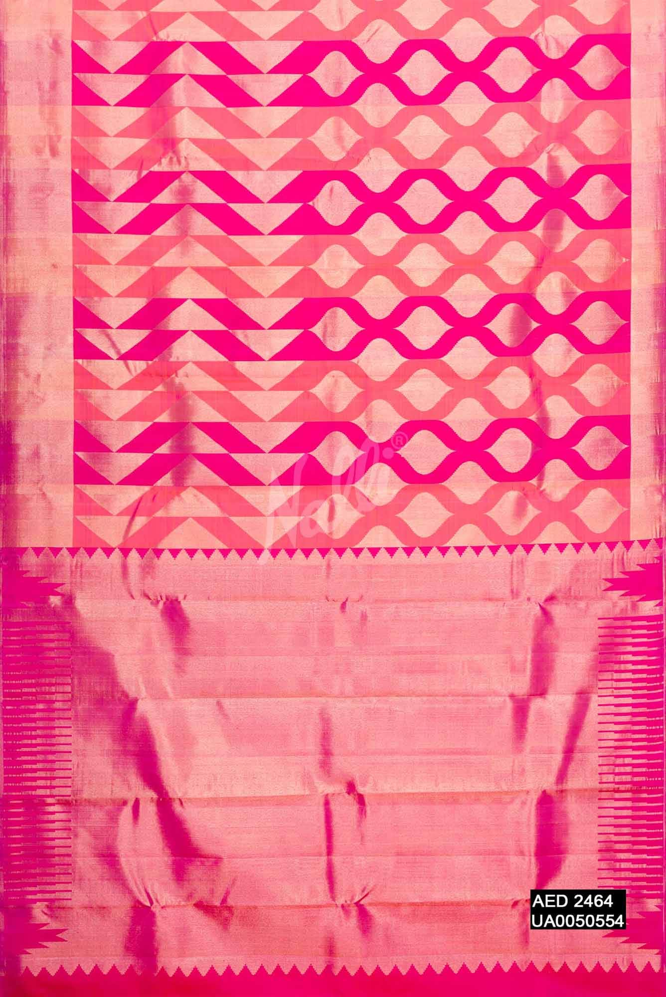 Orange and Pink Kanchipuram Silk Saree