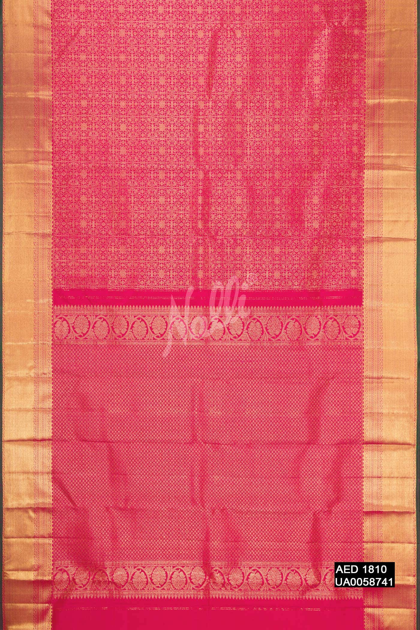Dark Pink Kanchipuram Silk Saree