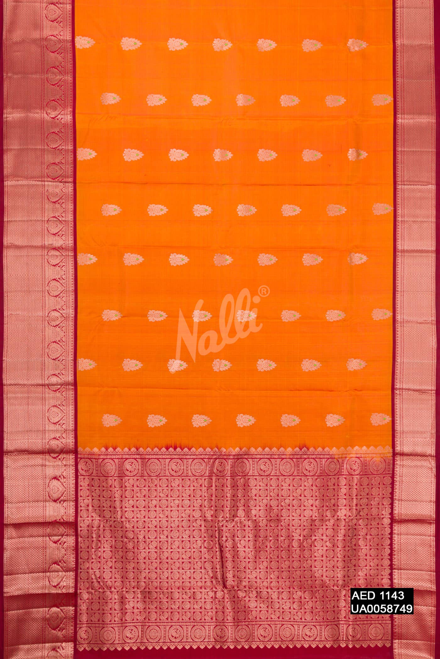 Mustard Kanchipuram Silk Saree