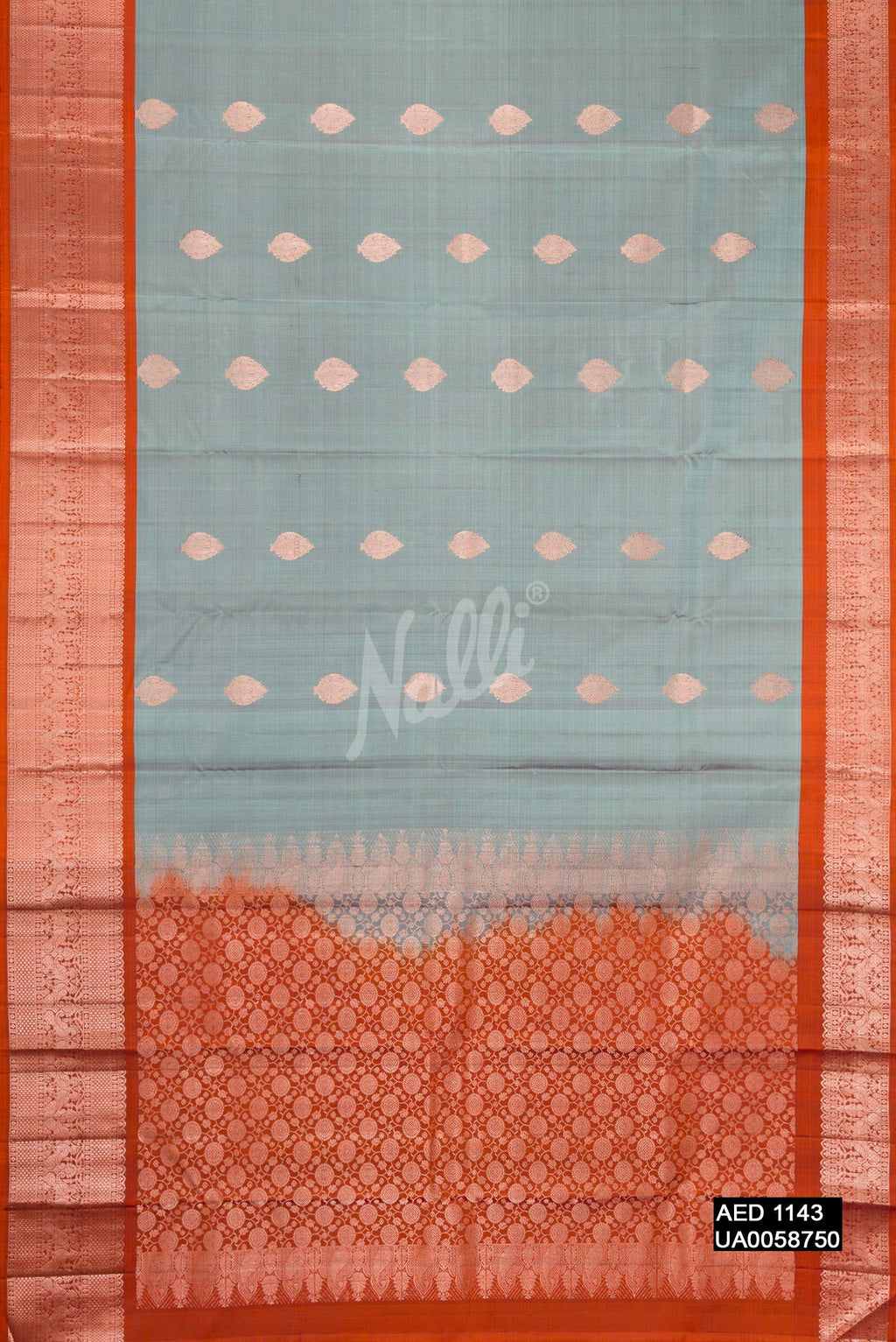Grey Kanchipuram Silk Saree