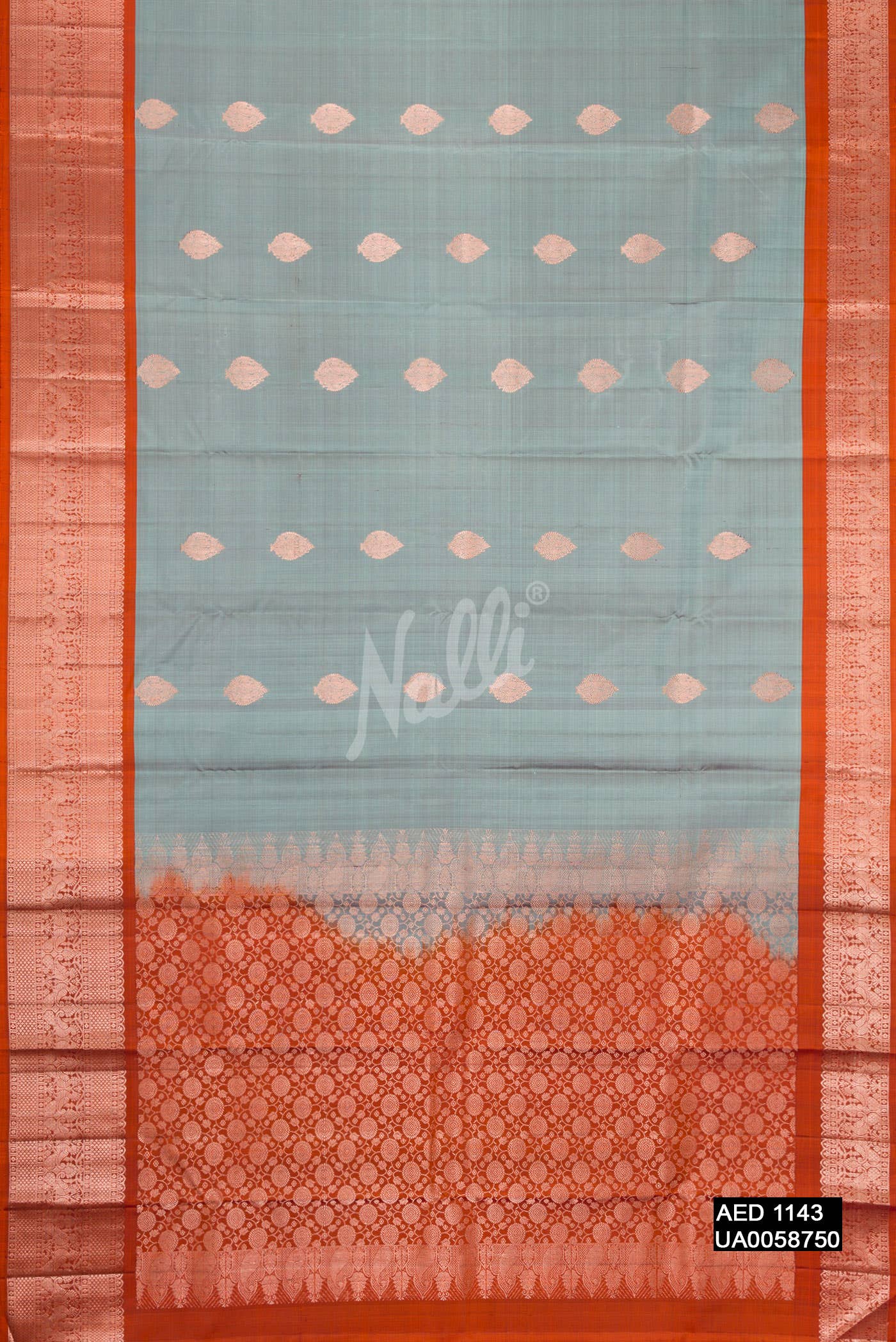 Grey Kanchipuram Silk Saree