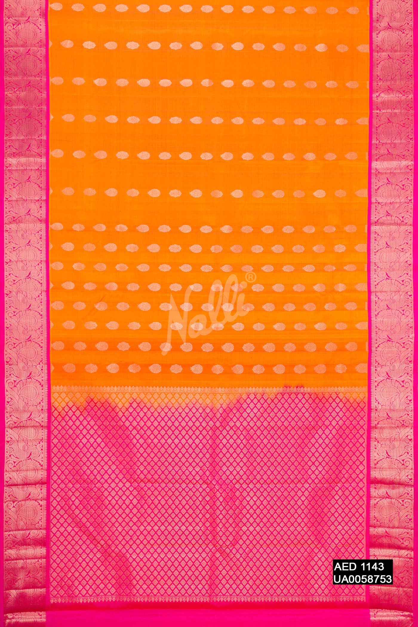 Mustard Kanchipuram Silk Saree