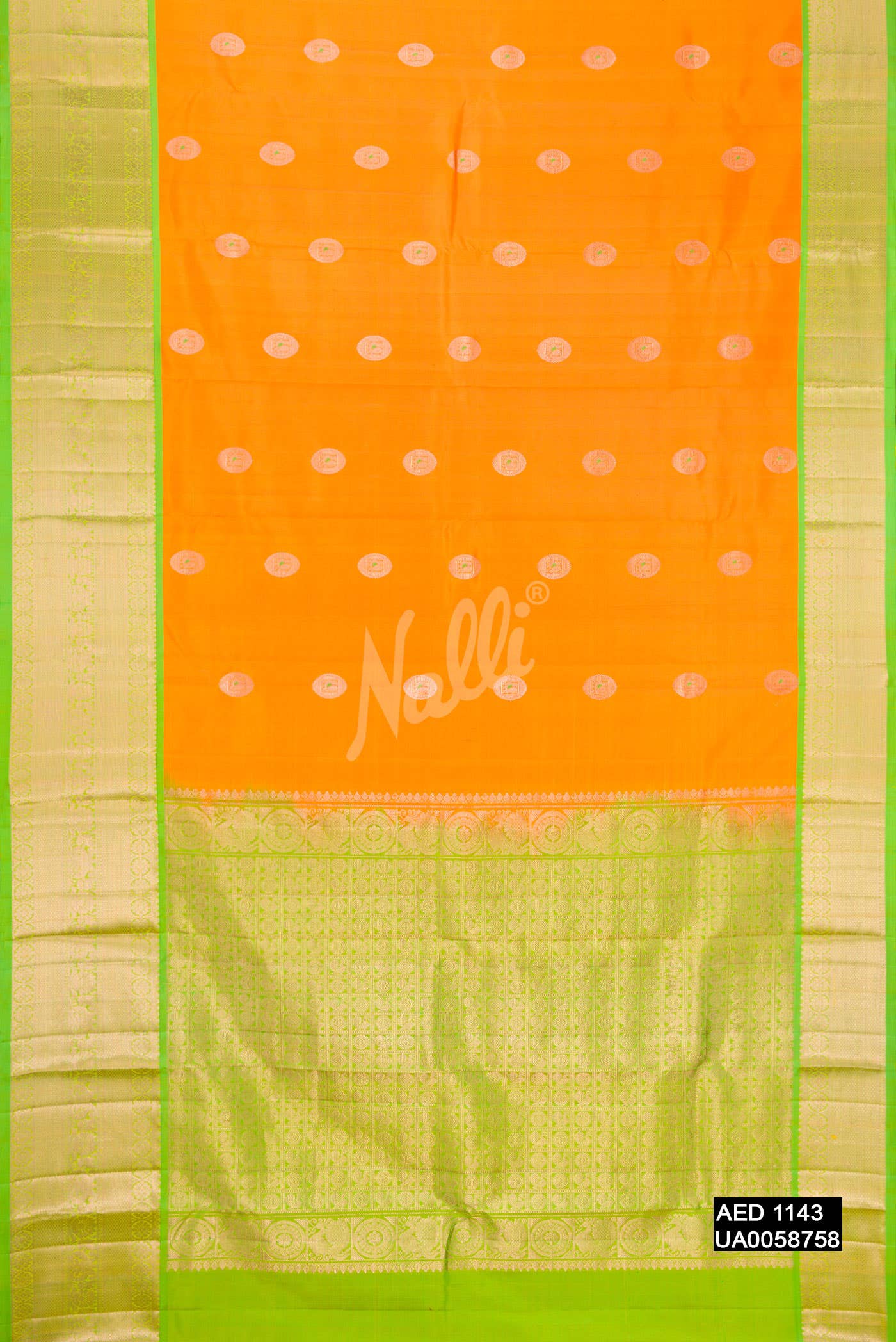 Orange Kanchipuram Silk Saree