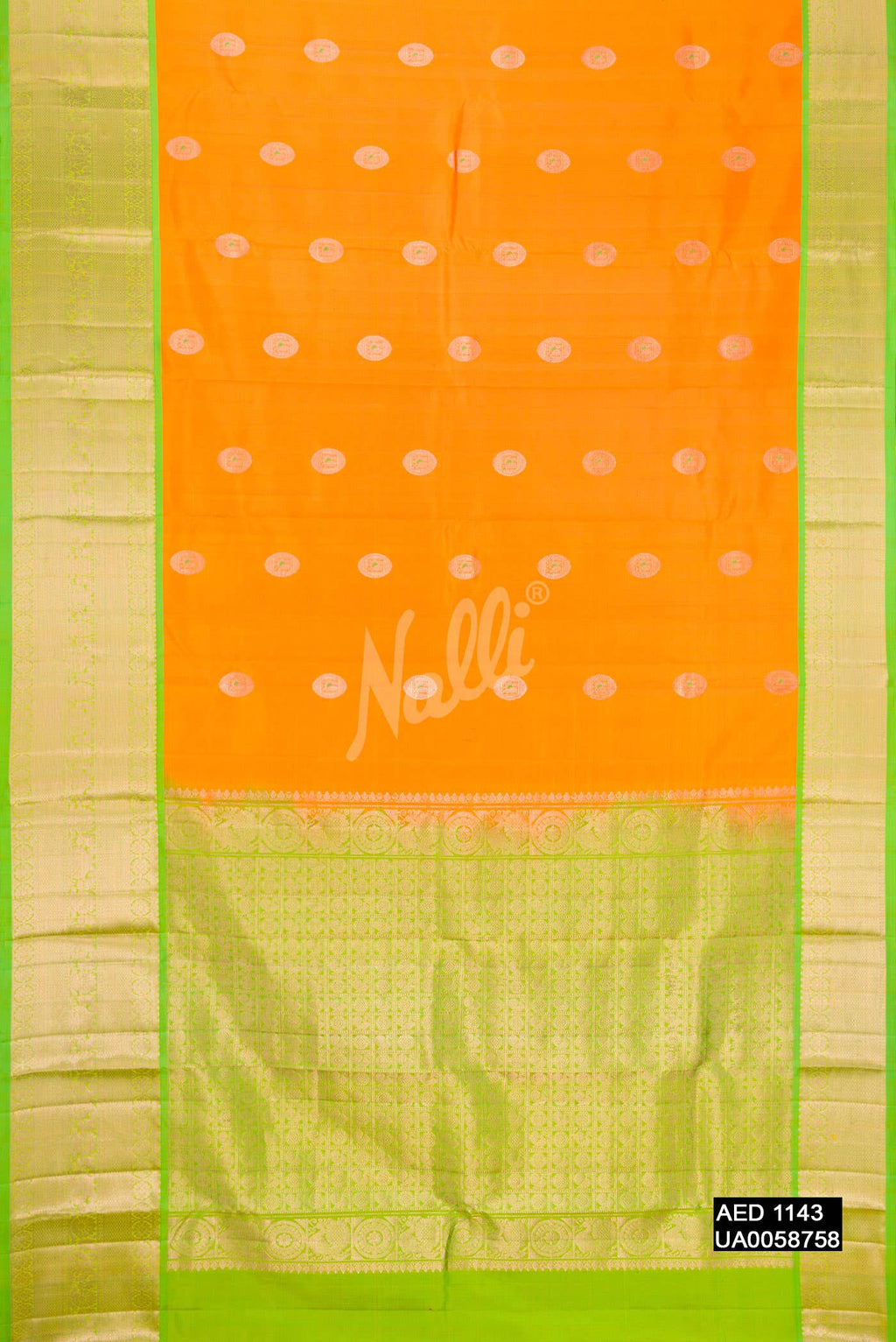 Orange Kanchipuram Silk Saree