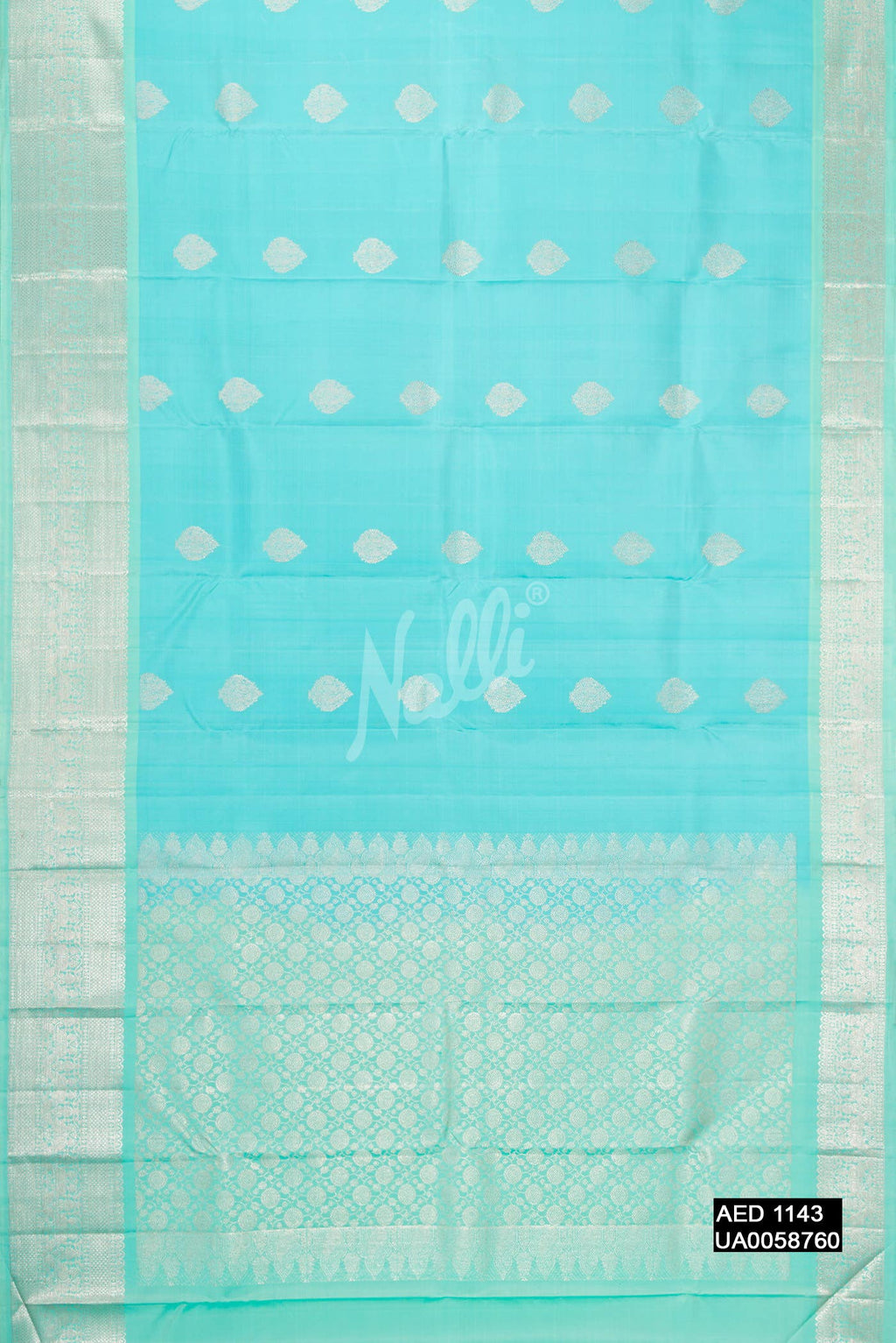 Sky Blue Kanchipuram Silk Saree