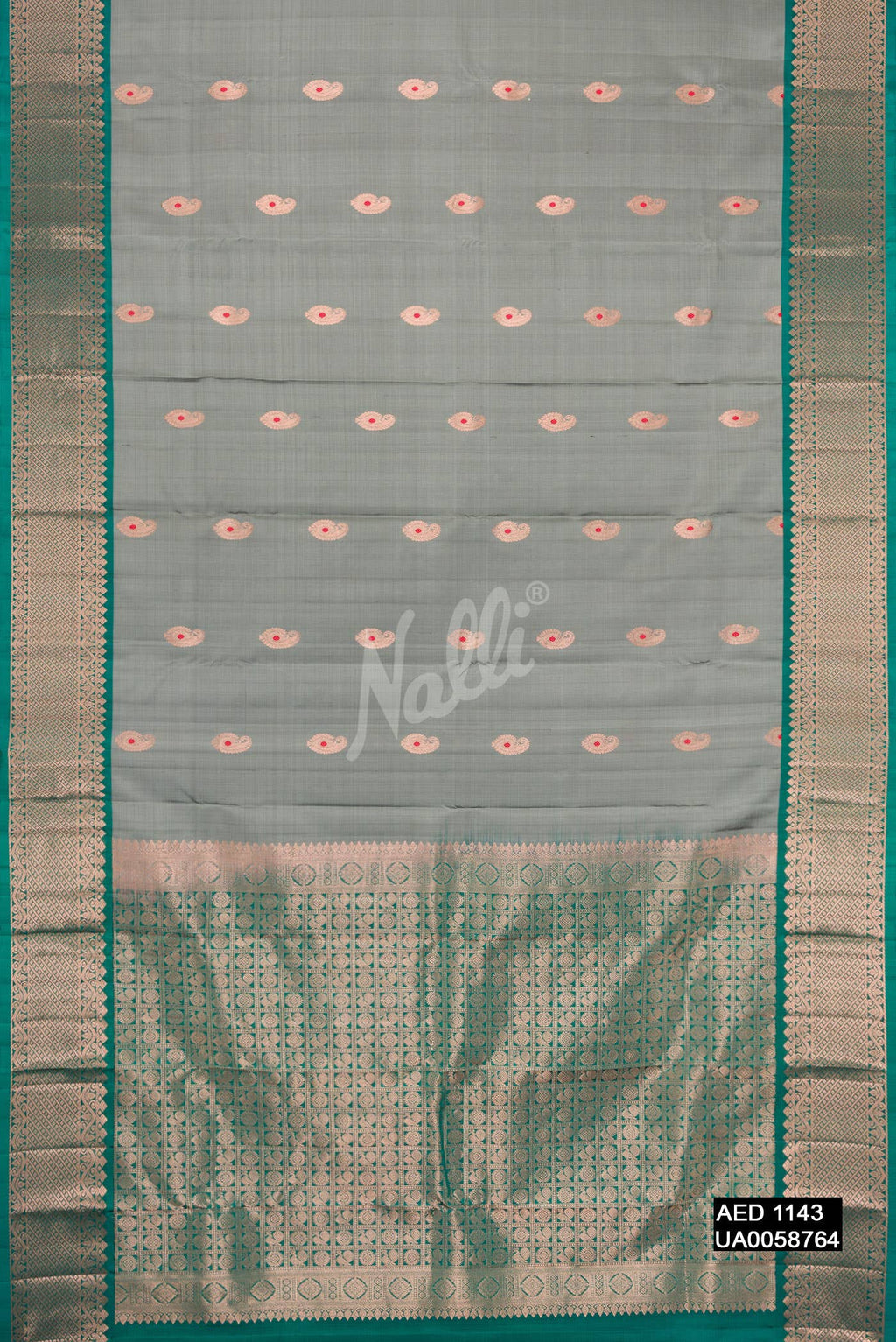 Grey Kanchipuram Silk Saree