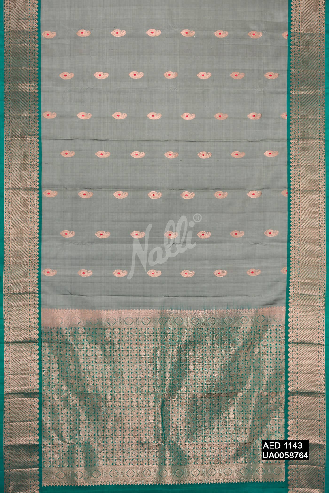 Grey Kanchipuram Silk Saree