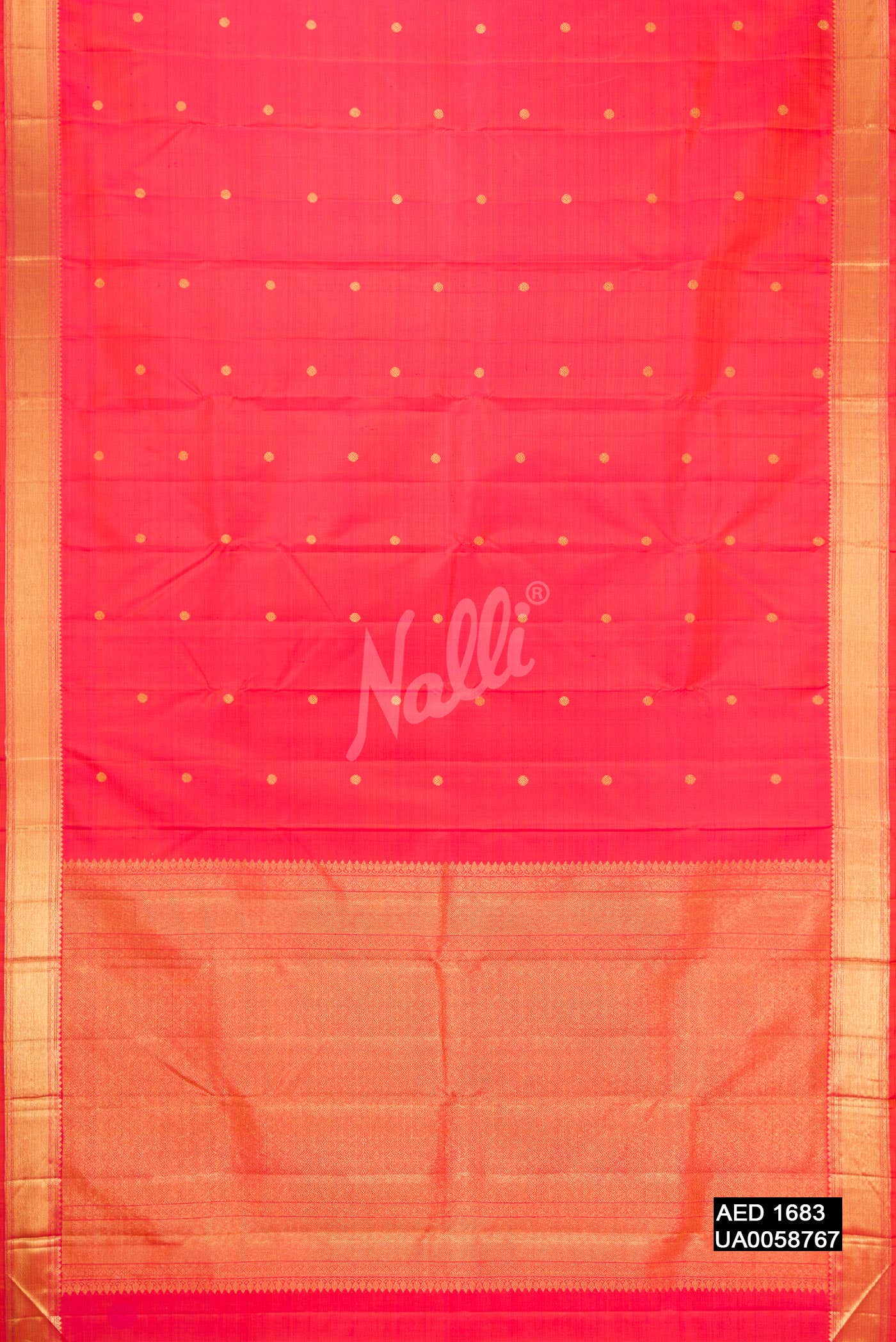 Coral Kanchipuram Silk Saree