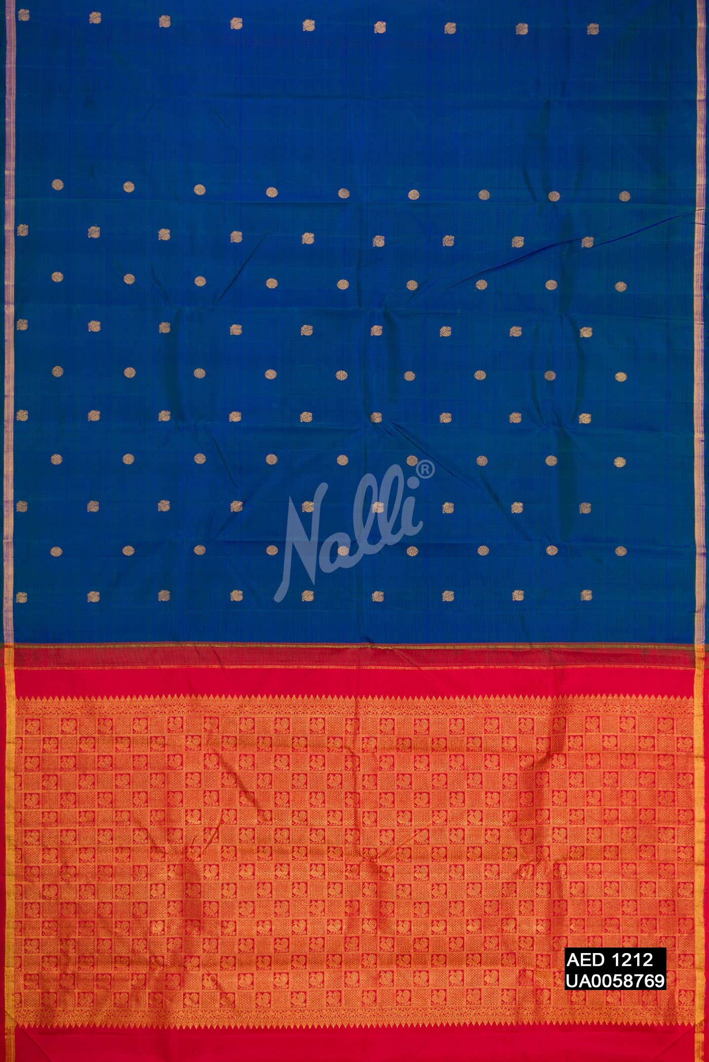 Peacock Blue Kanchipuram Silk Saree