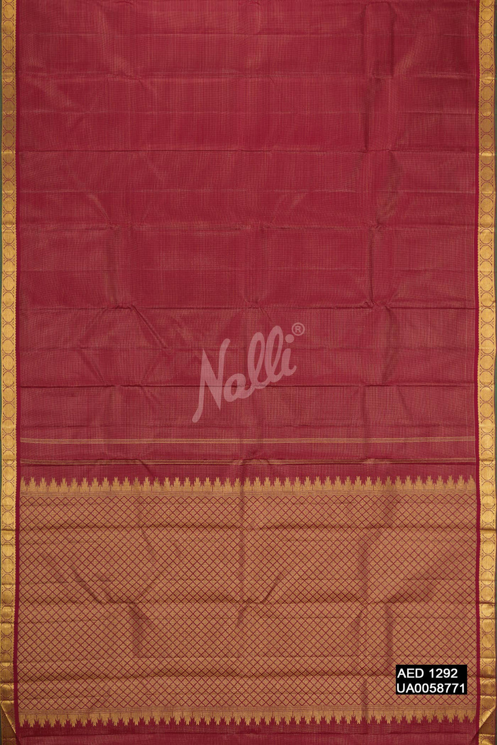 Maroon Kanchipuram Silk Saree