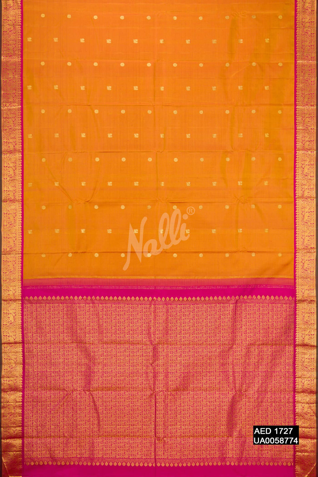 Mustard Kanchipuram Silk Saree
