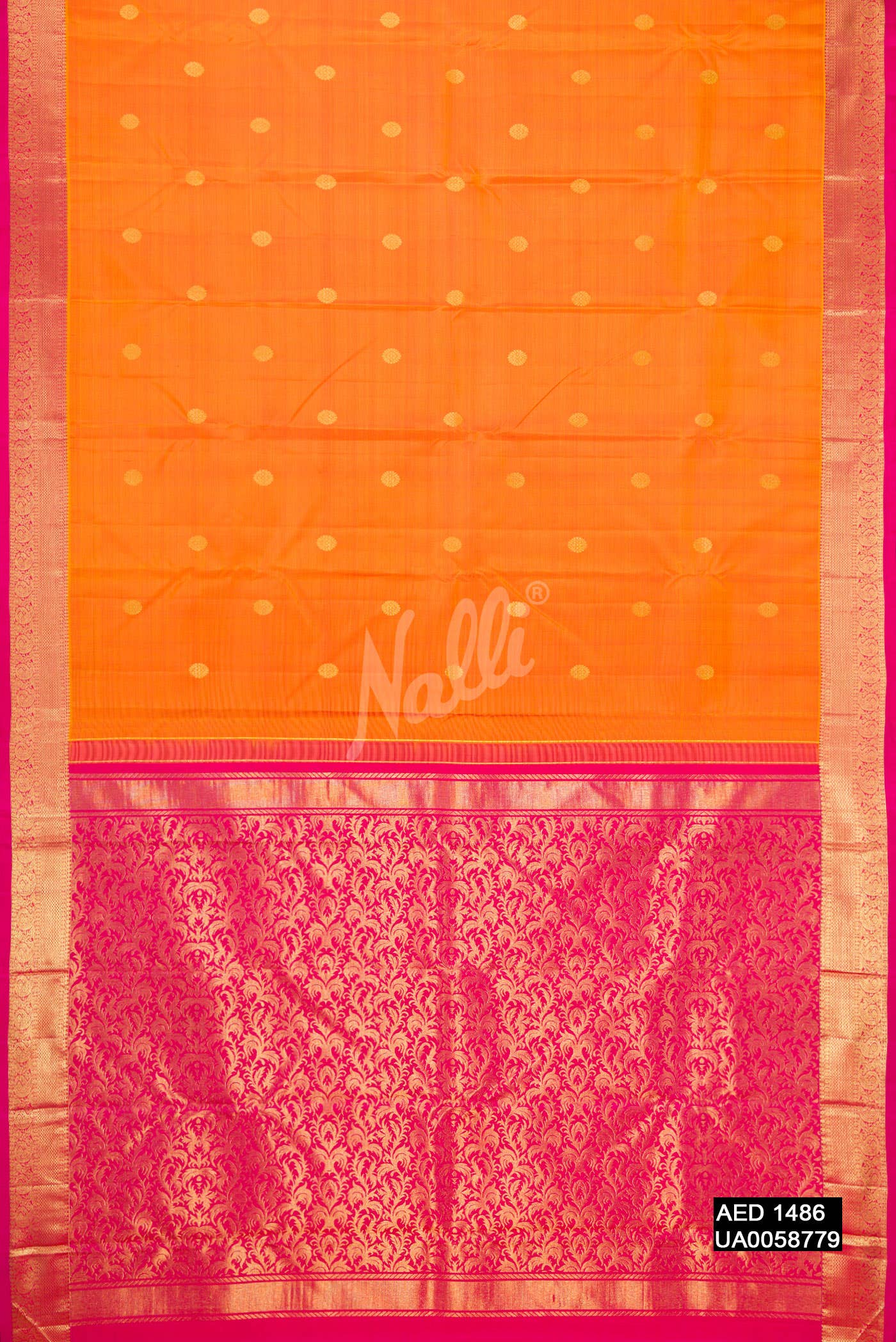 Mustard Kanchipuram Silk Saree