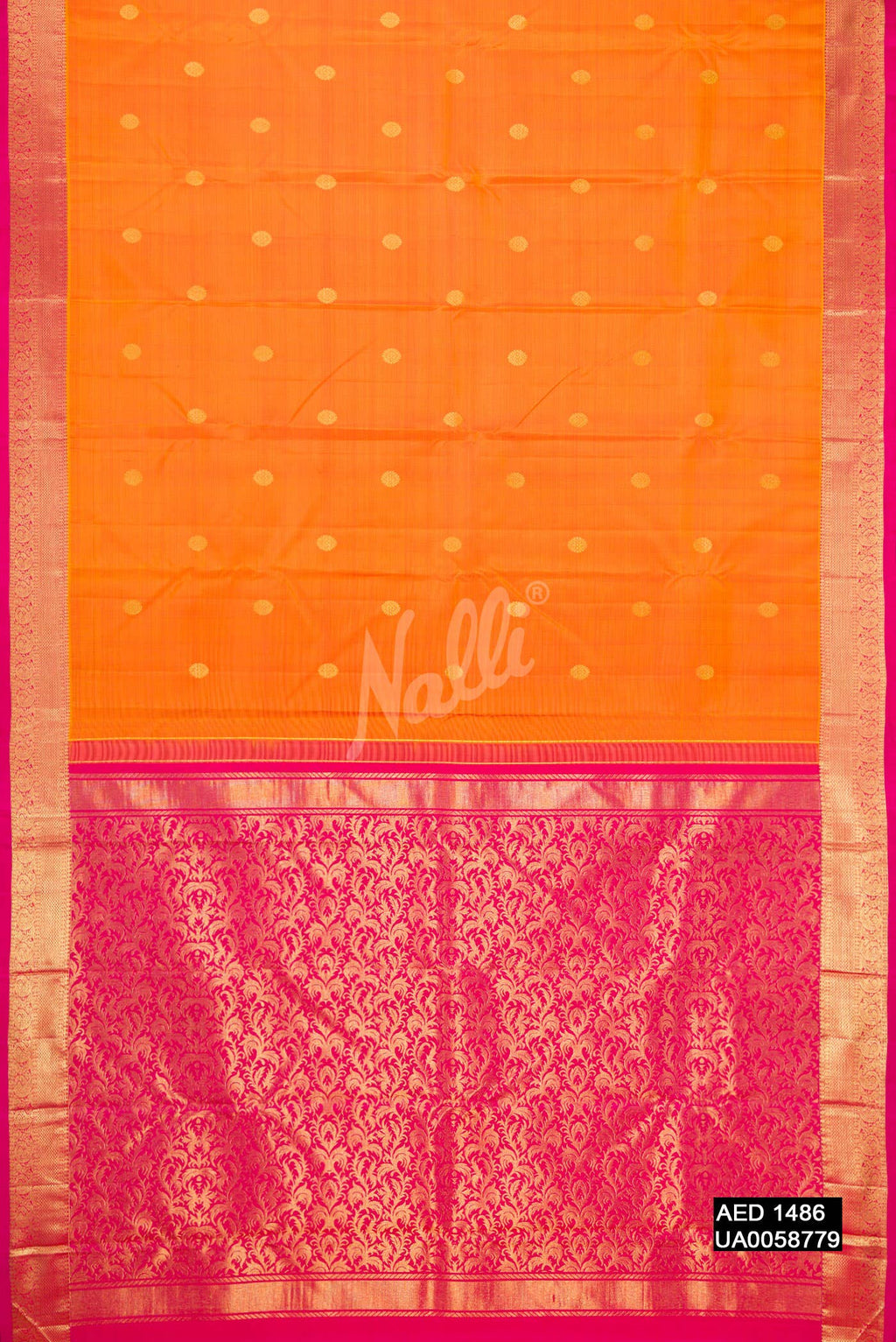 Mustard Kanchipuram Silk Saree