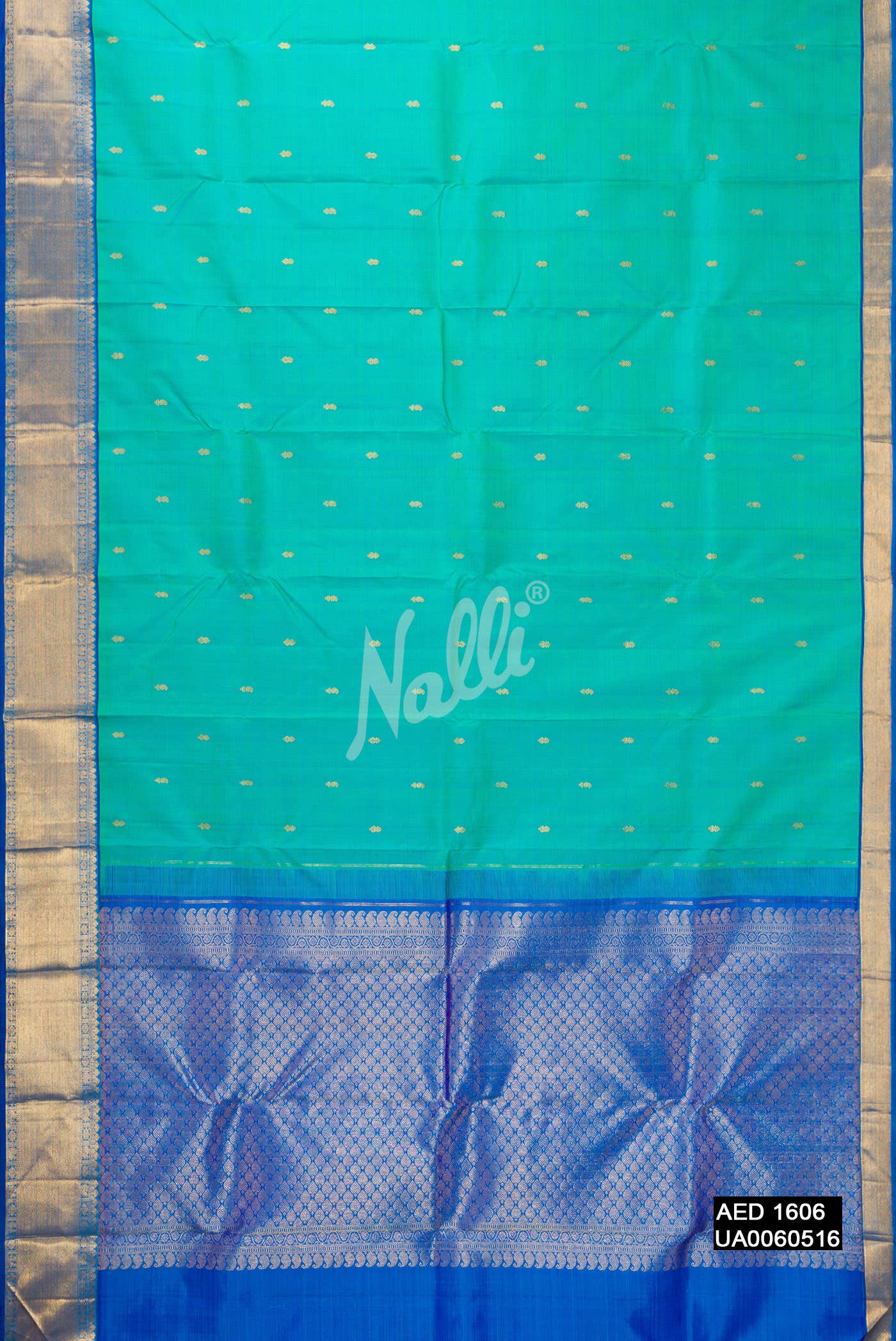 Sea Green Kanchipuram Silk Saree