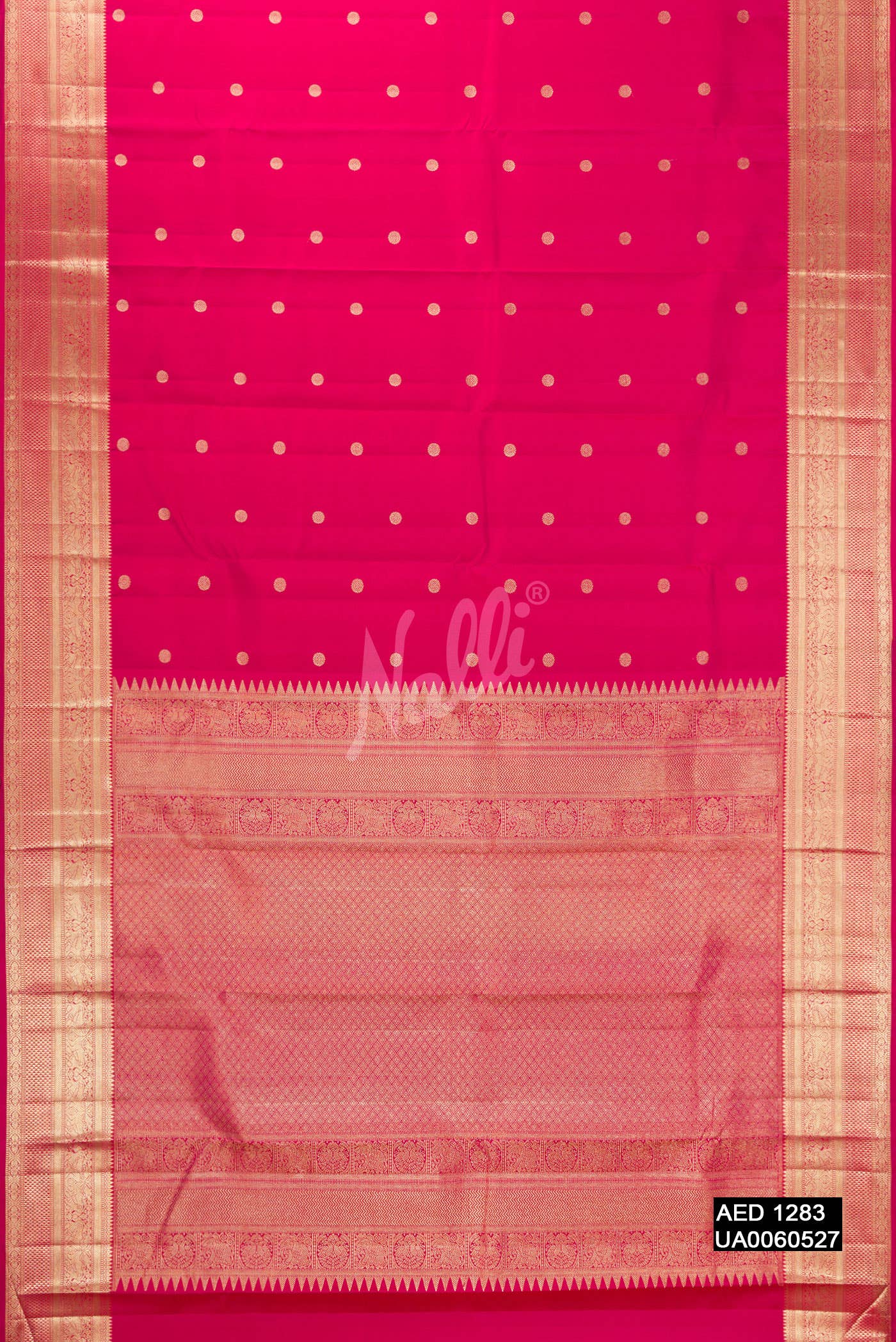 Dark Pink Kanchipuram Silk Saree