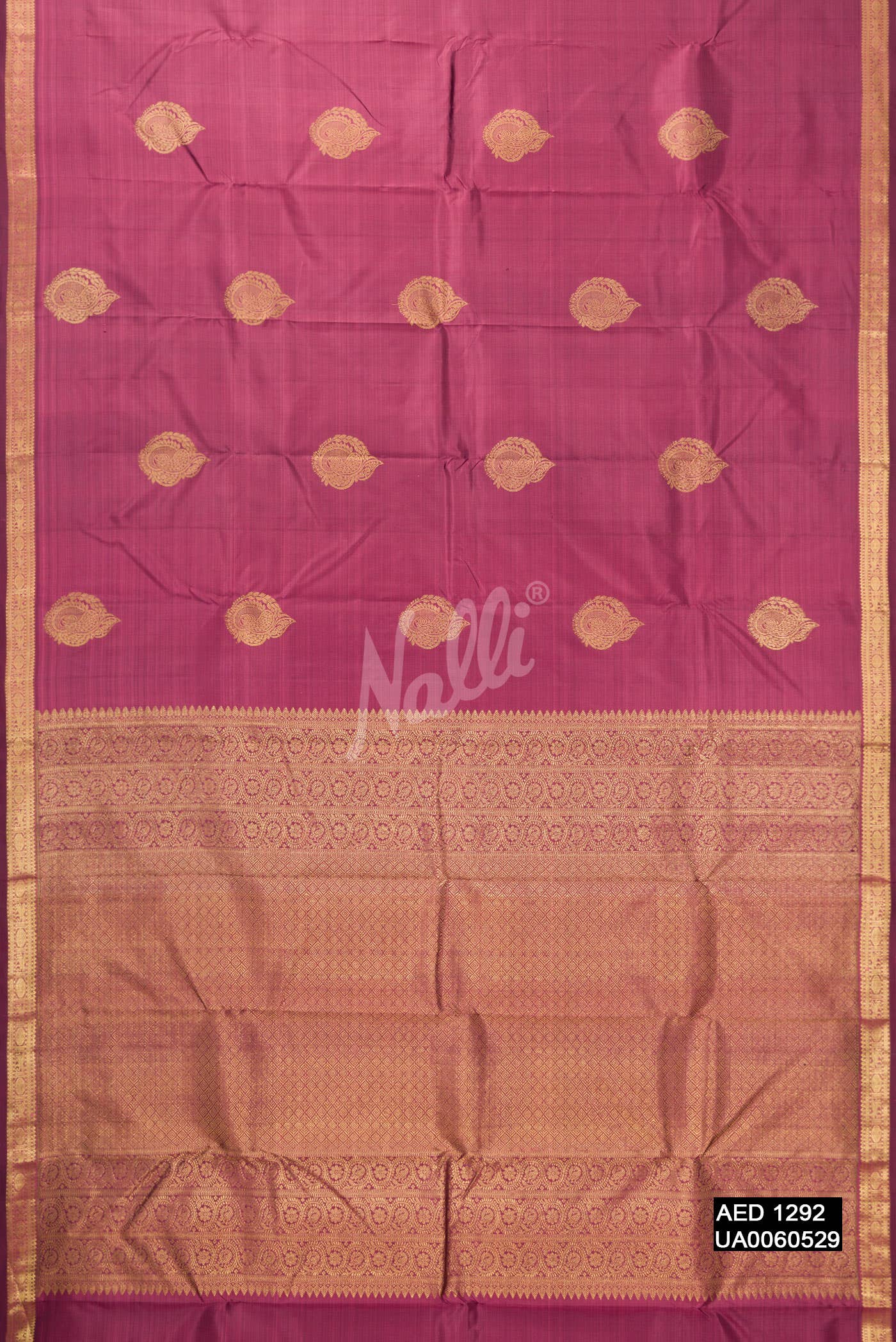 Dark Mauve Kanchipuram Silk Saree