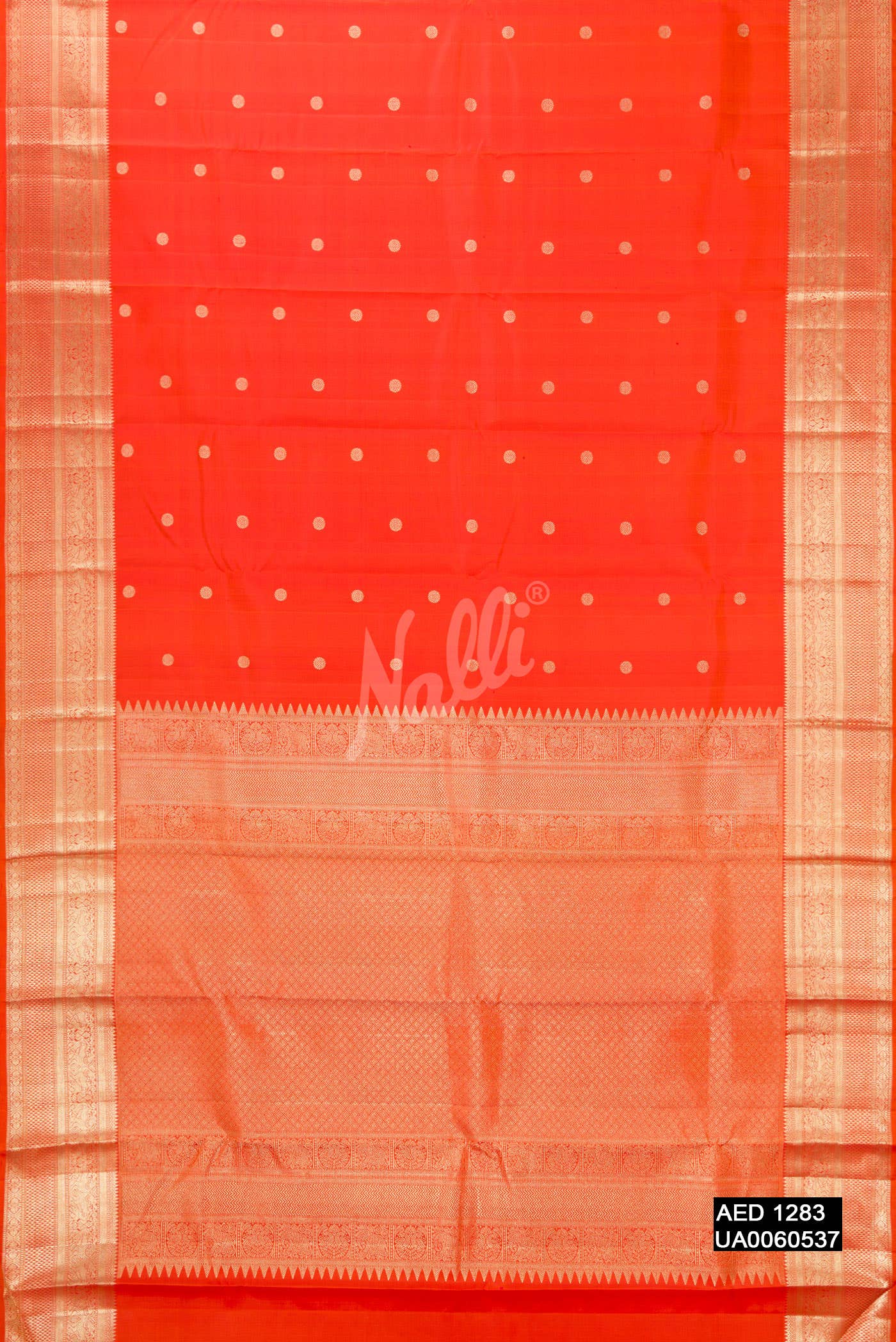 Orange Kanchipuram Silk Saree