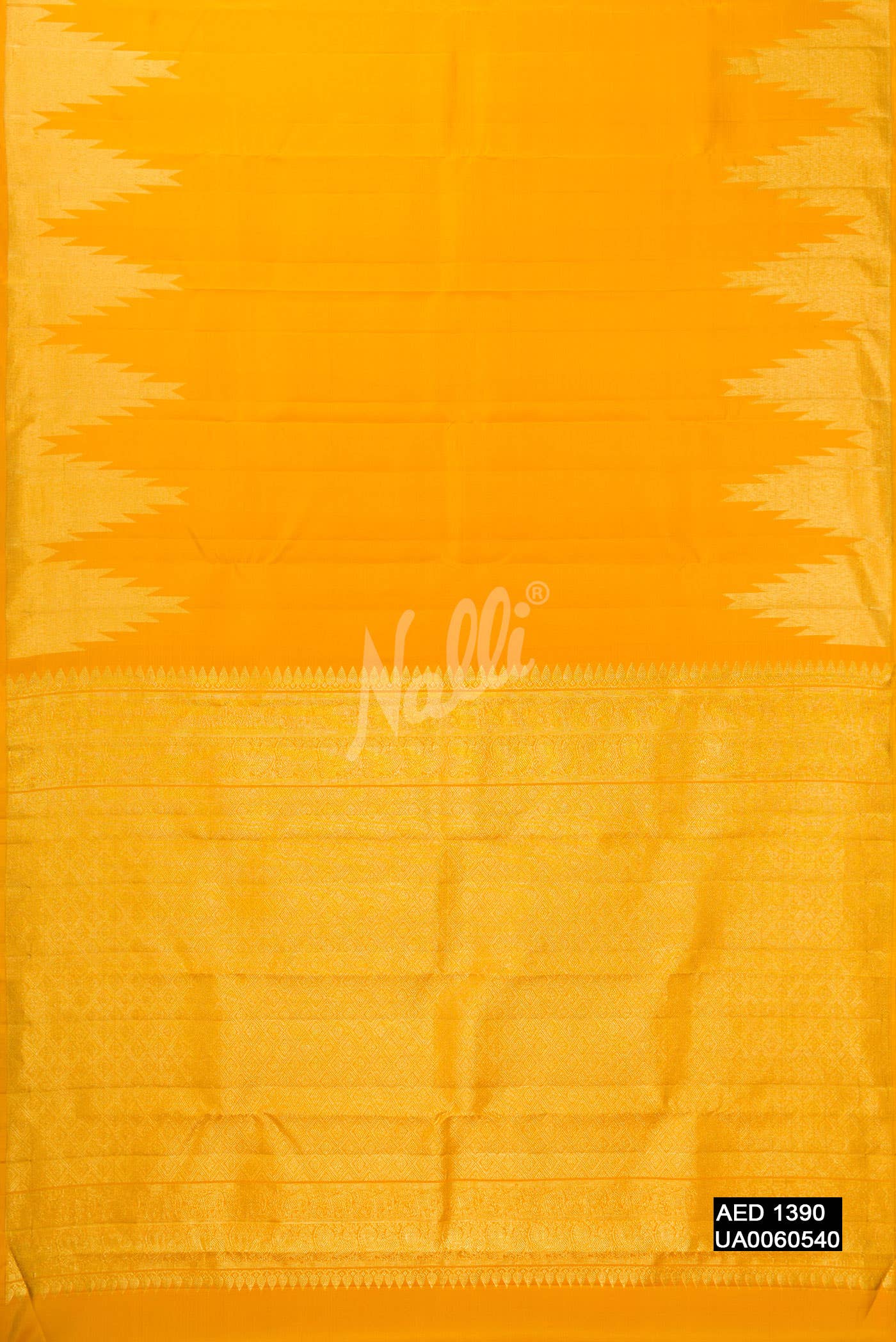Mustard Kanchipuram Silk Saree