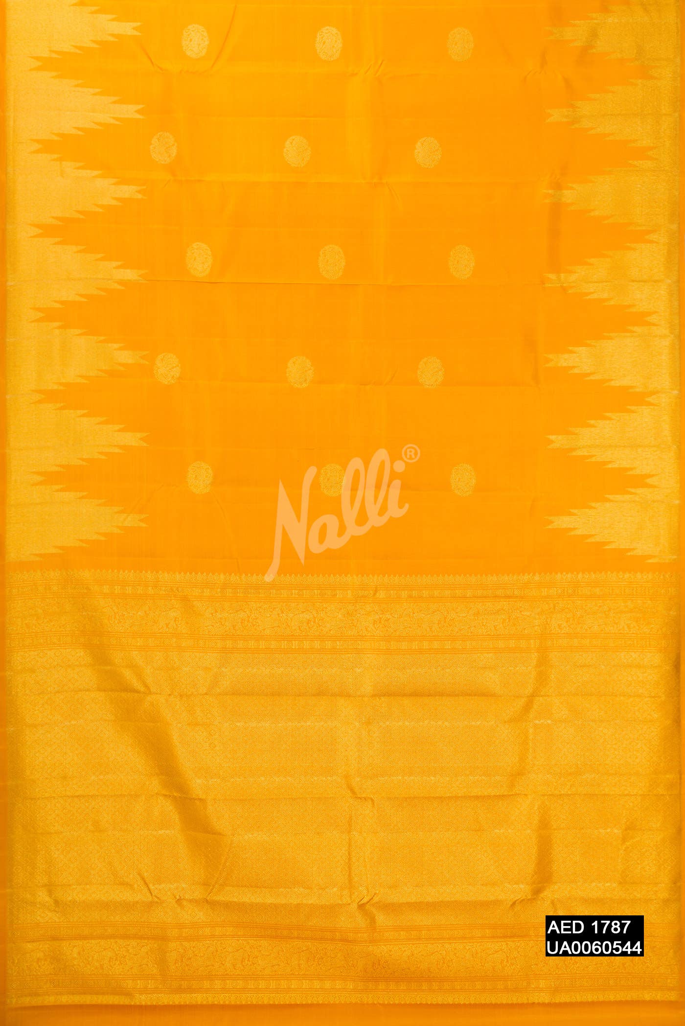 Mustard Kanchipuram Silk Saree