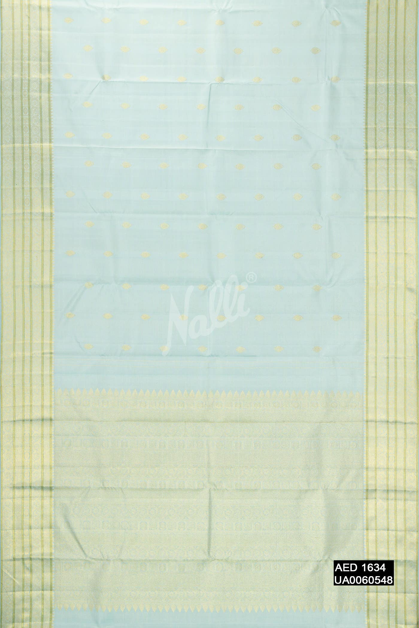 Sky Blue Kanchipuram Silk Saree