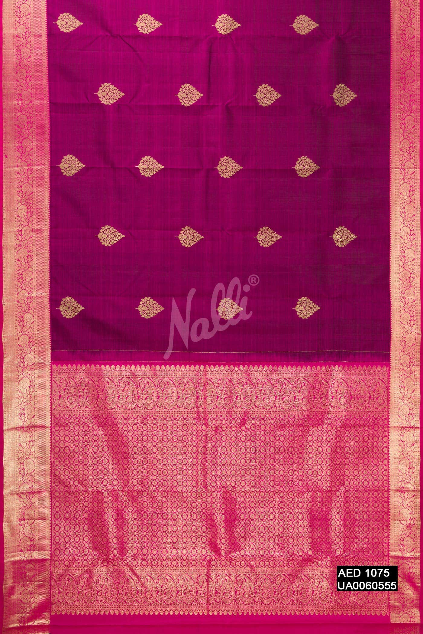 Burgundy Kanchipuram Silk Saree