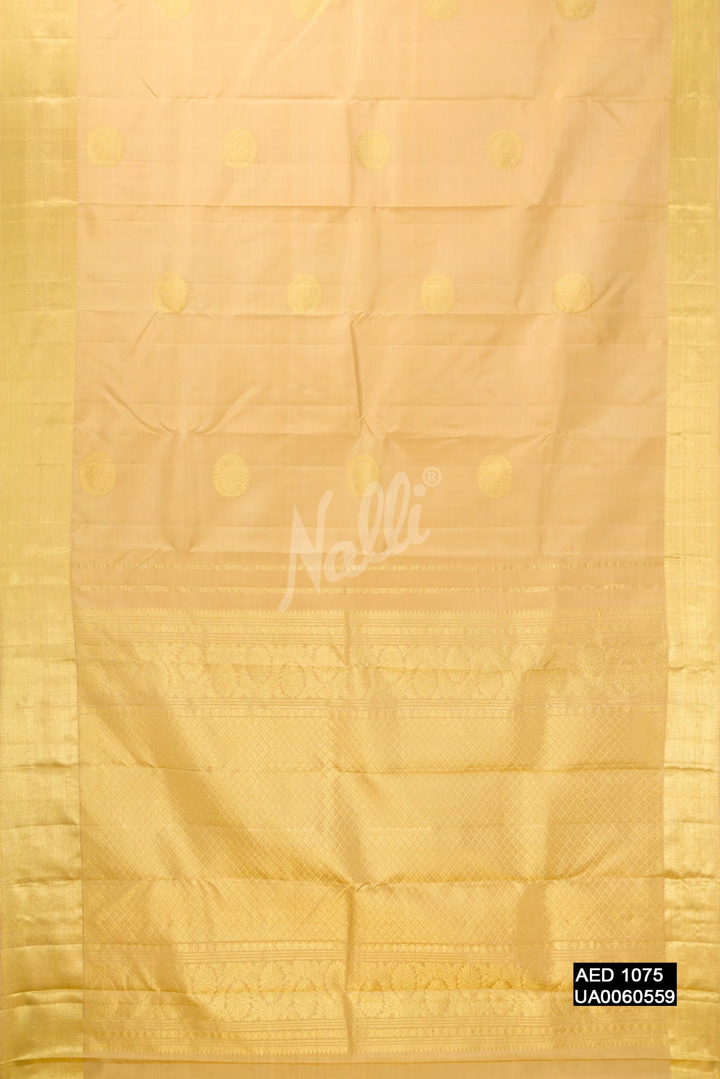Golden Peach Kanchipuram Silk Saree