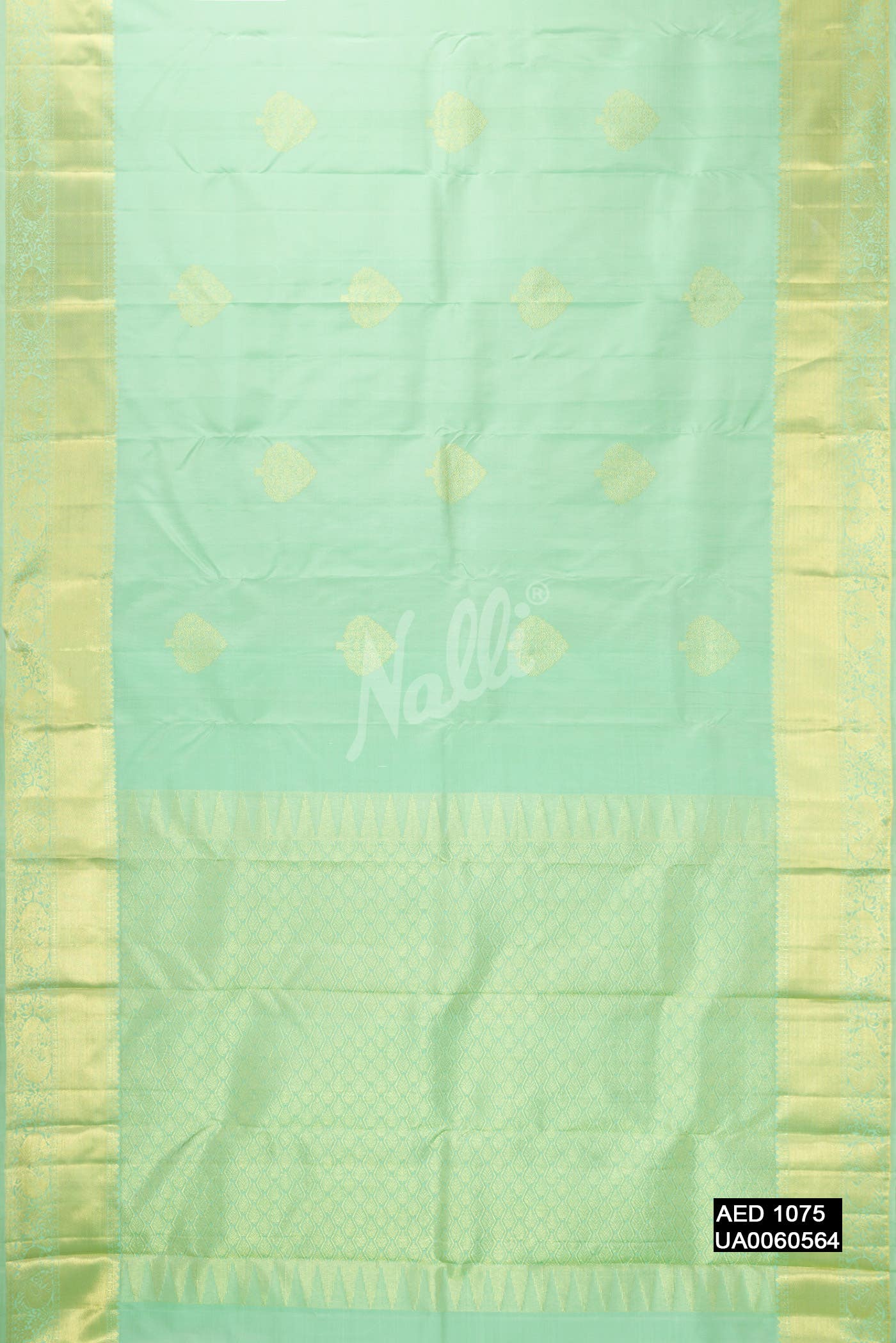 Sea Green Kanchipuram Silk Saree