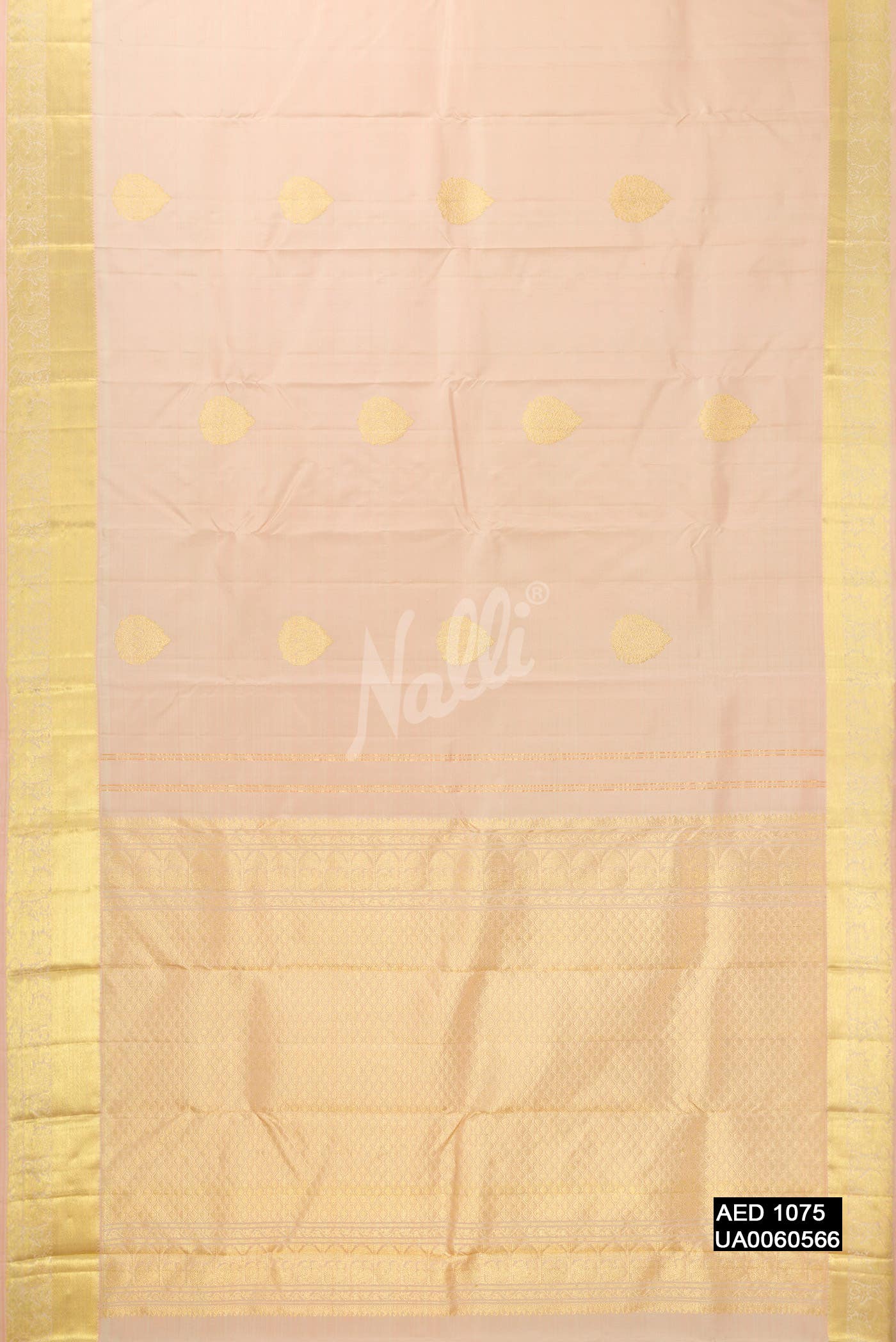Golden Peach Kanchipuram Silk Saree
