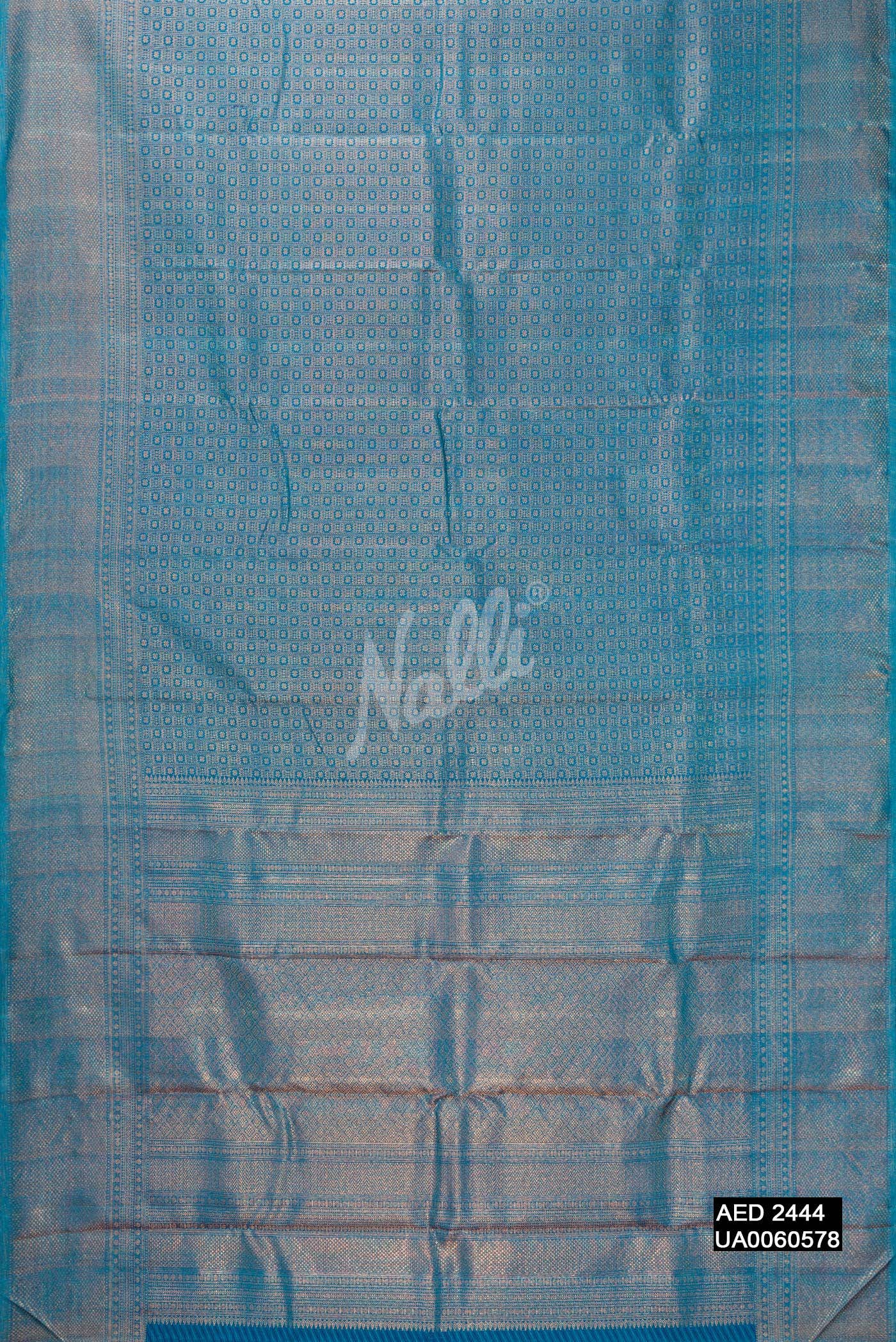 Peacock Blue Kanchipuram Silk Saree
