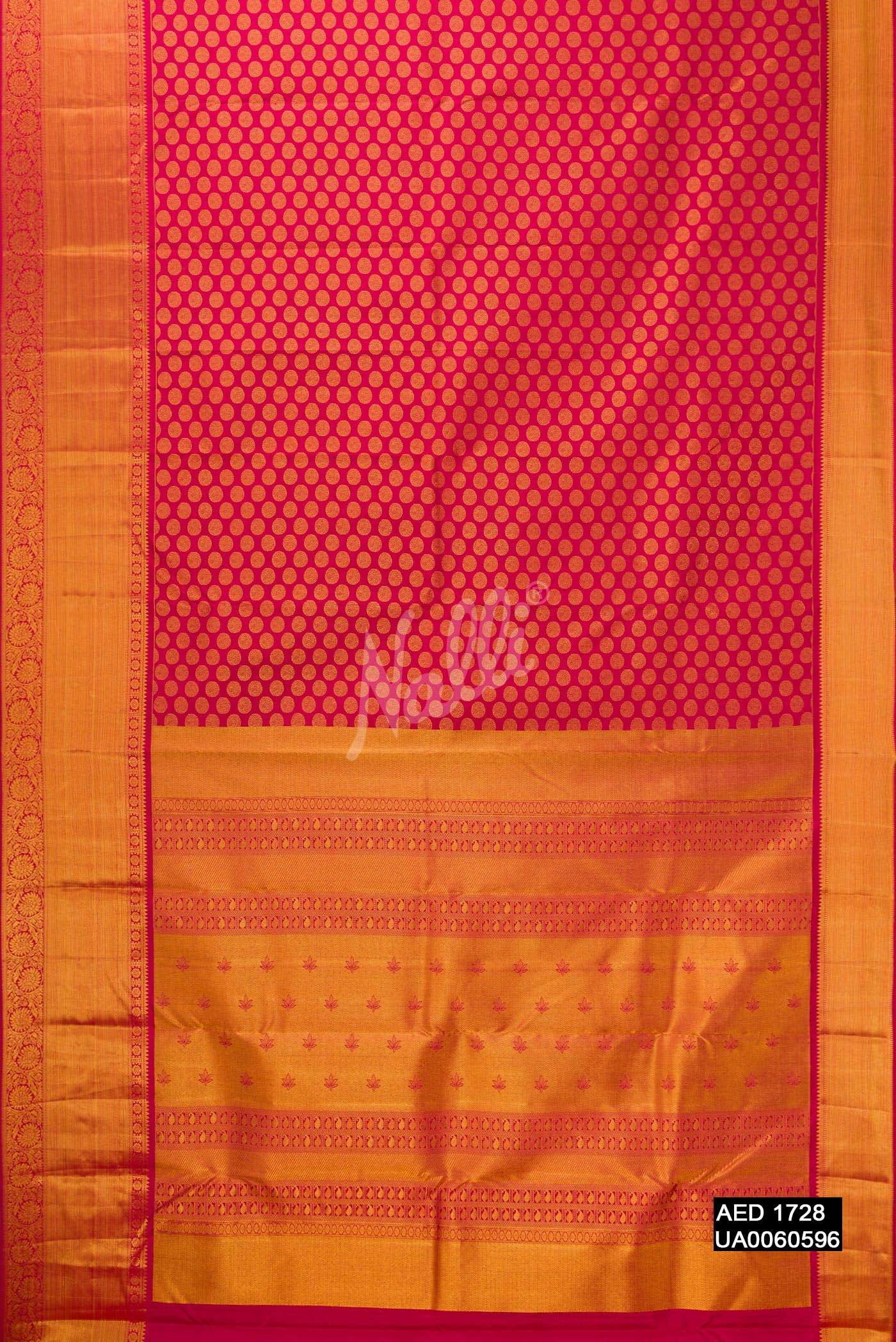 Dark Pink Kanchipuram Silk Saree