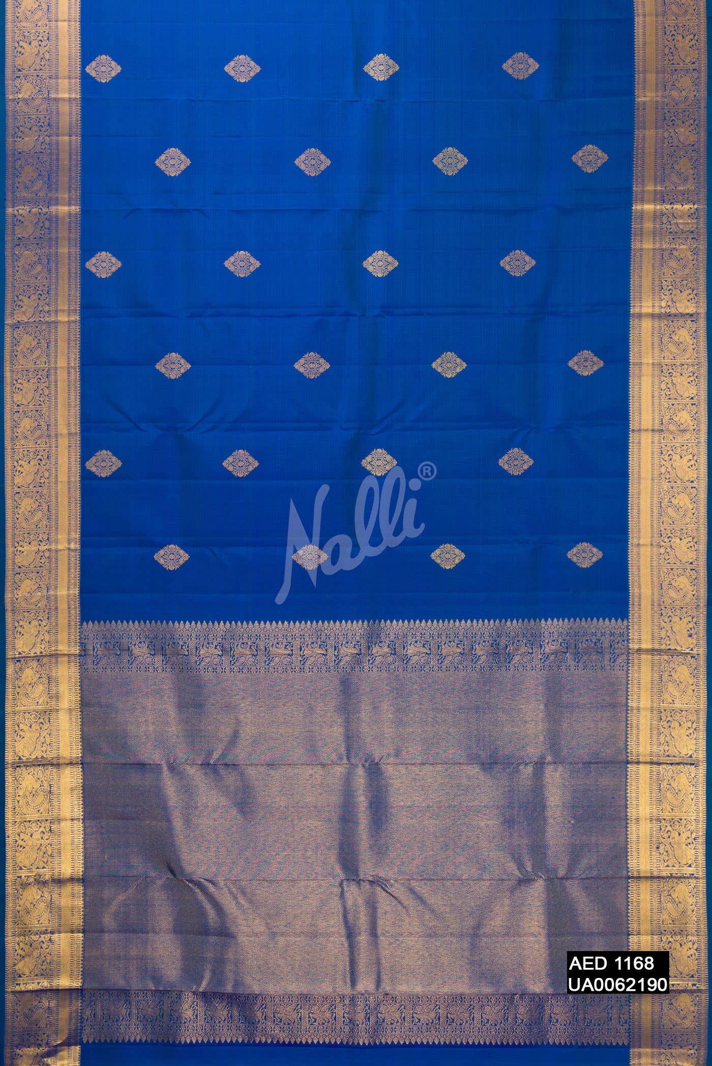 Peacock Blue Kanchipuram Silk Saree