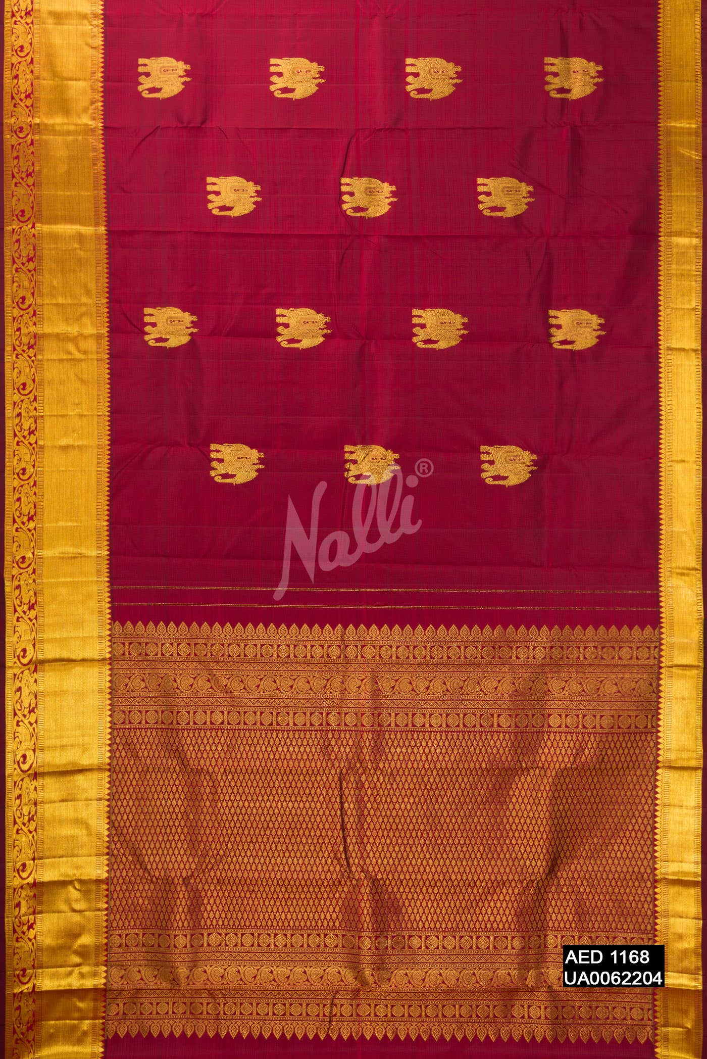 Maroon Kanchipuram Silk Saree