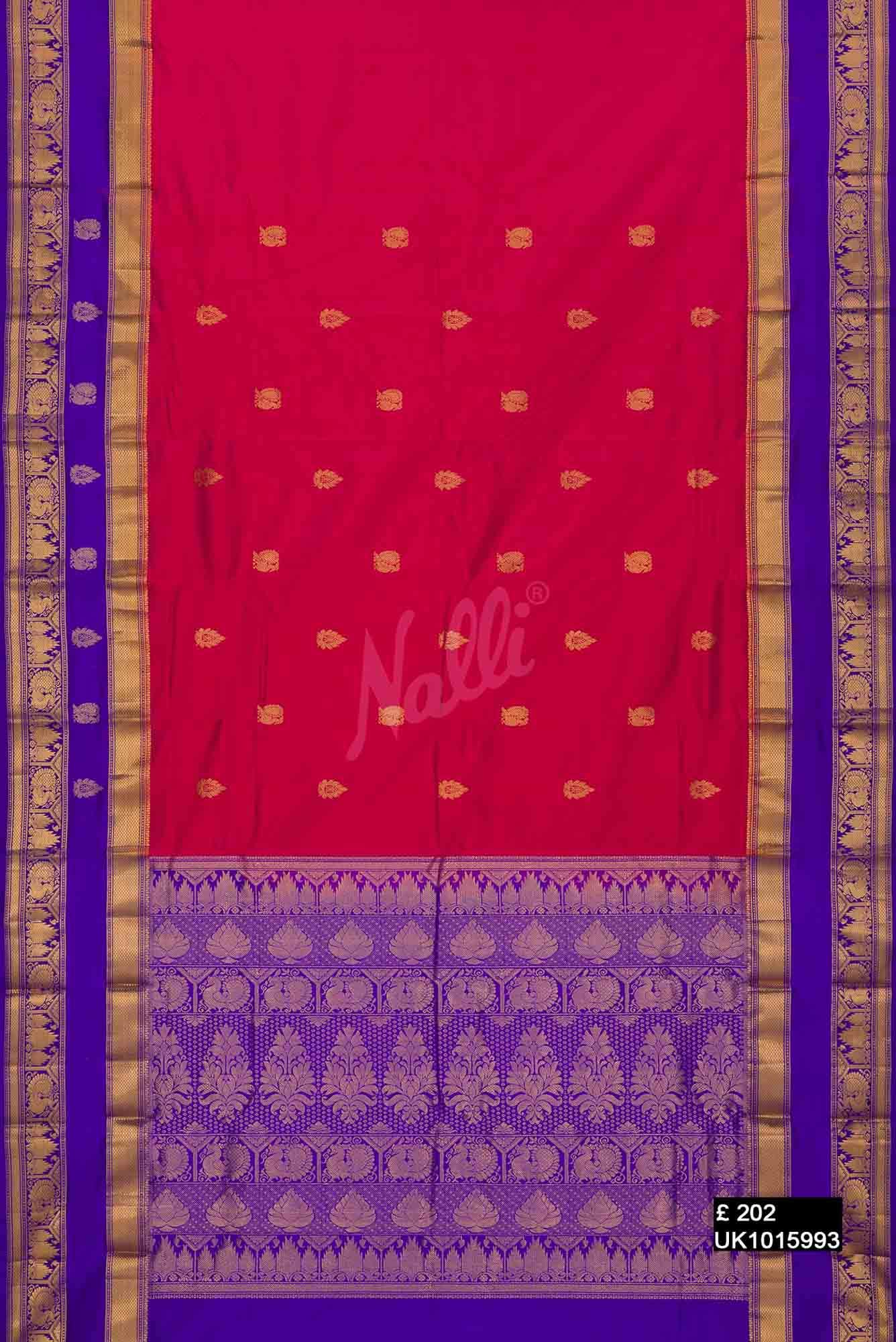 Pink with Red Kanchipuram Silk Saree