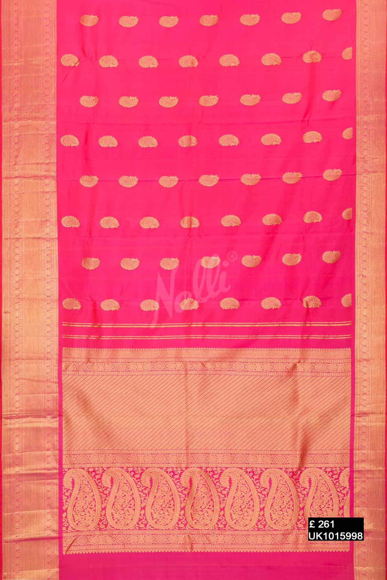Pink with Orange Kanchipuram Silk Saree