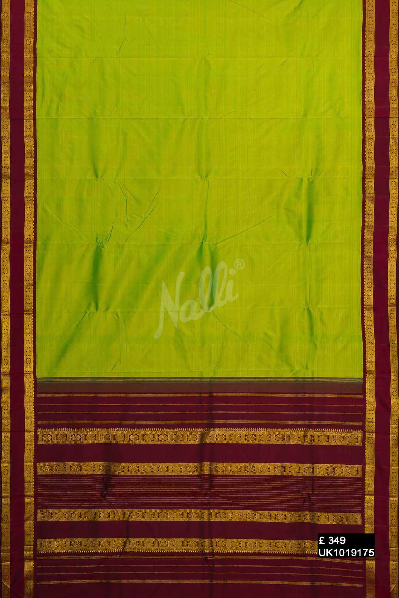 Green with Yellow Dual Tone Kanchipuram Silk Saree